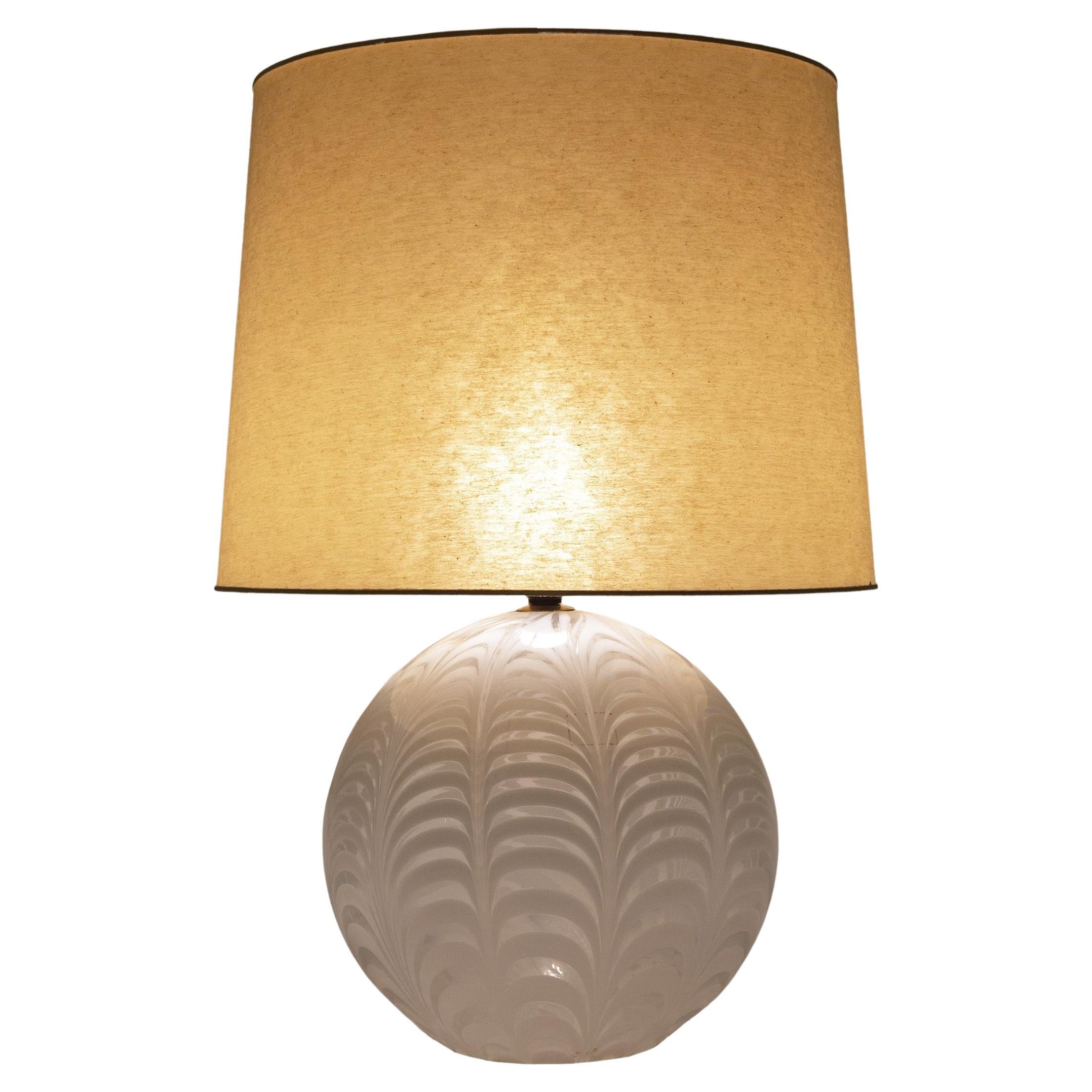 Large 1970's 'Fenicio' Pattern Murano Glass Lamp For Sale
