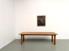 Mesa de comedor grande de los años 70, de estilo brutalista francés
