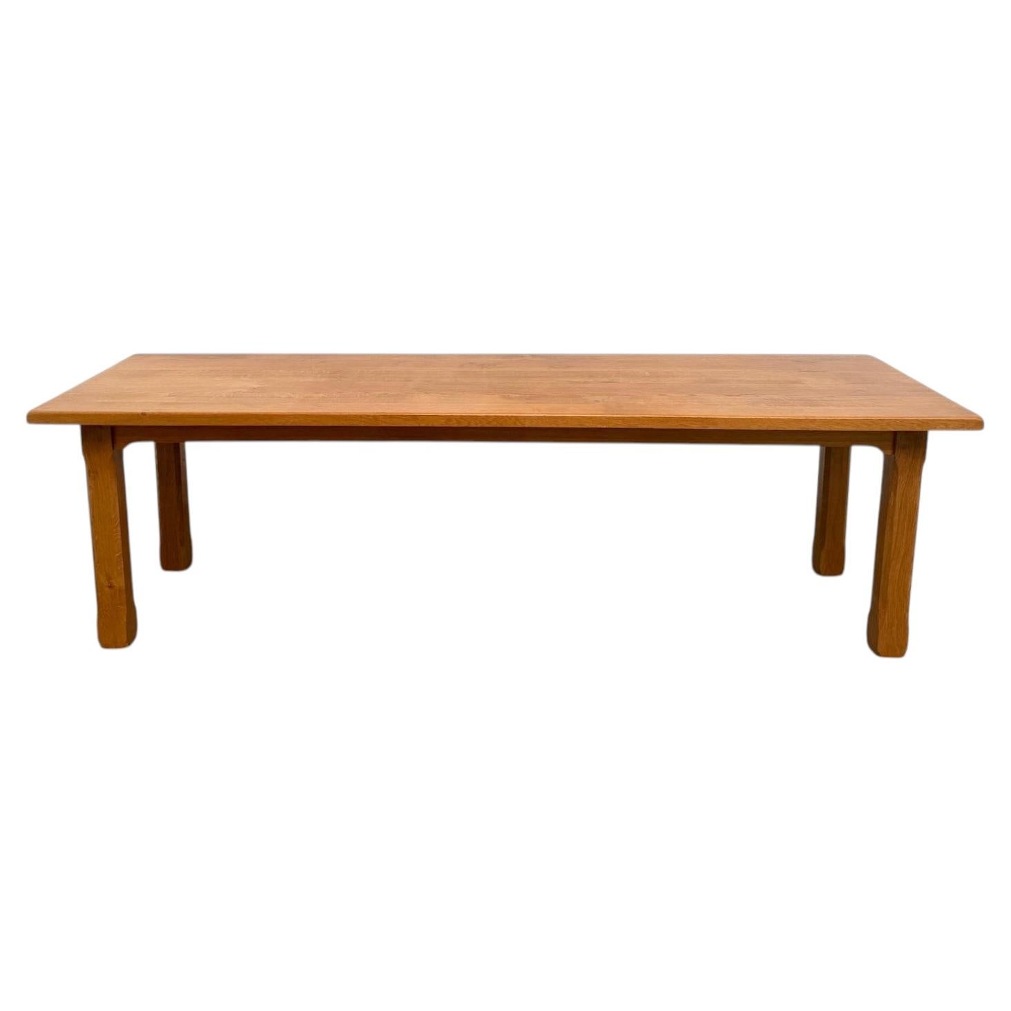 Large 1970s french brutalist-style dining table