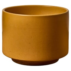 Vintage Large 1970s Gainey Mustard Yellow Glazed Ceramic Planter