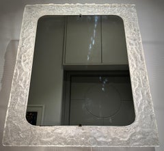Grand miroir mural rectangulaire en verre glacé éclairé Erco, Allemagne, années 1970