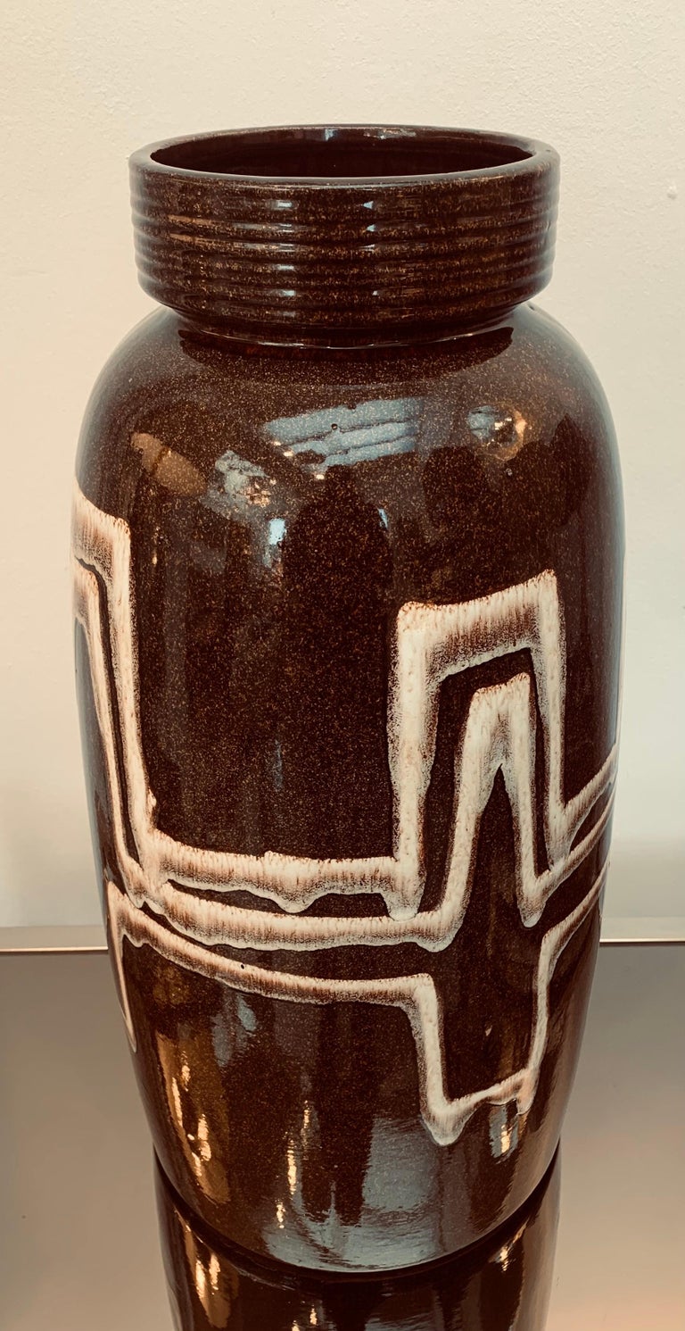 Large 1970s German Fat Lava Scheurich Ceramic Pottery Glazed Brown ...