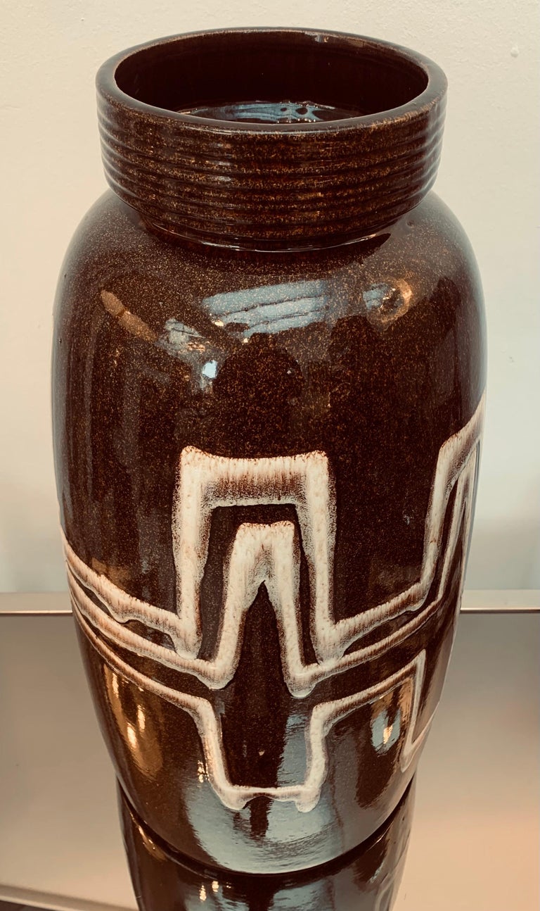 Large 1970s German Fat Lava Scheurich Ceramic Pottery Glazed Brown ...