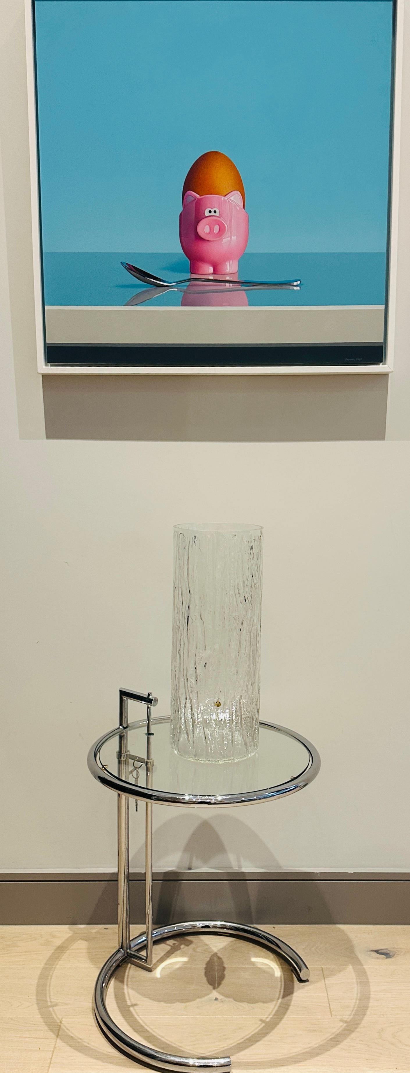 Grande vaso cilindrico in vetro tedesco Peill & Putzler 