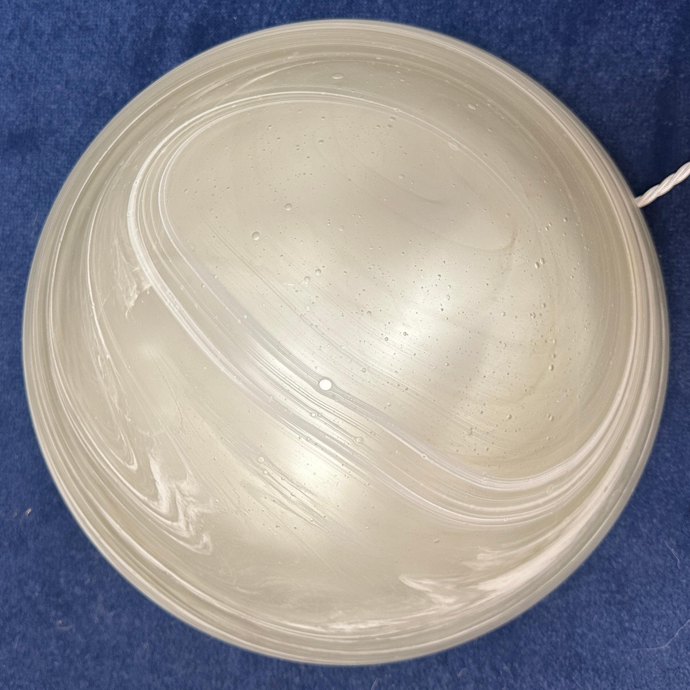 Large 1970s German Peill & Putzler Domed Frosted Glass Flush Mount Ceiling Light For Sale 6