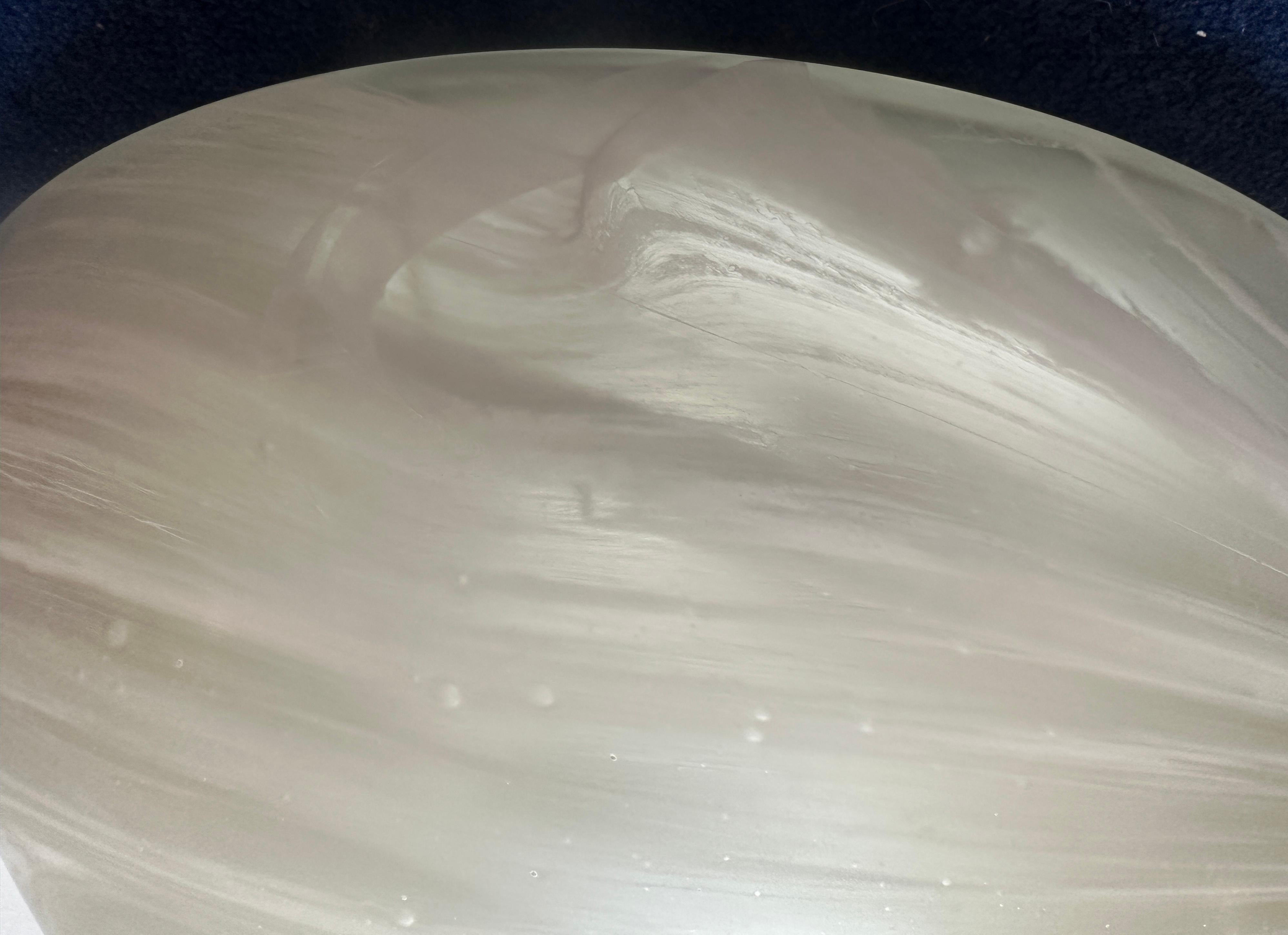 Large 1970s German Peill & Putzler Domed Frosted Glass Flush Mount Ceiling Light For Sale 10