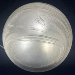 Large 1970s German Peill & Putzler Domed Frosted Glass Flush Mount Ceiling Light