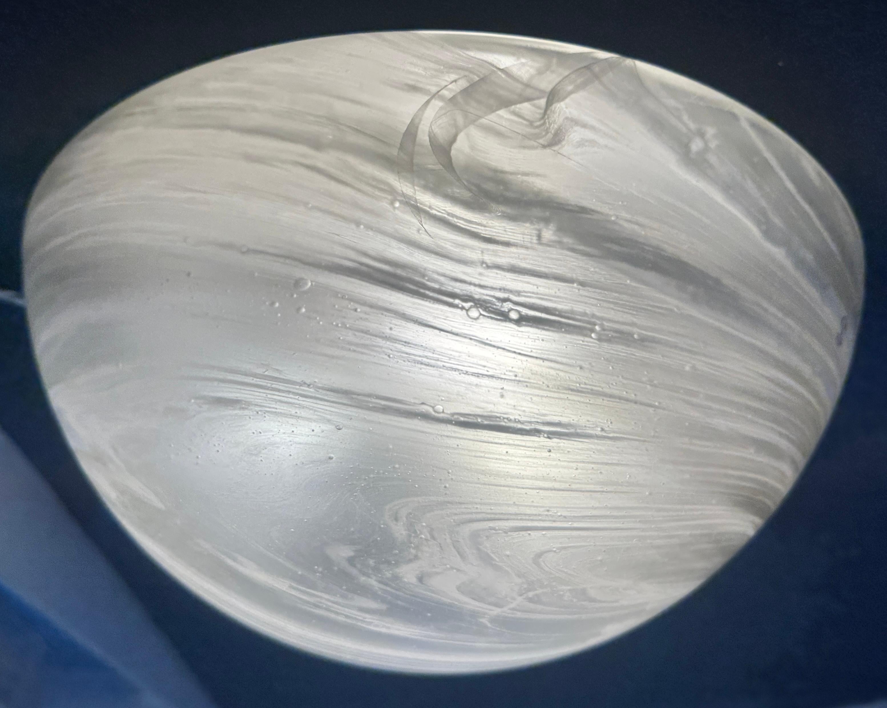 Space Age Large 1970s German Peill & Putzler Domed Frosted Glass Flush Mount Ceiling Light For Sale