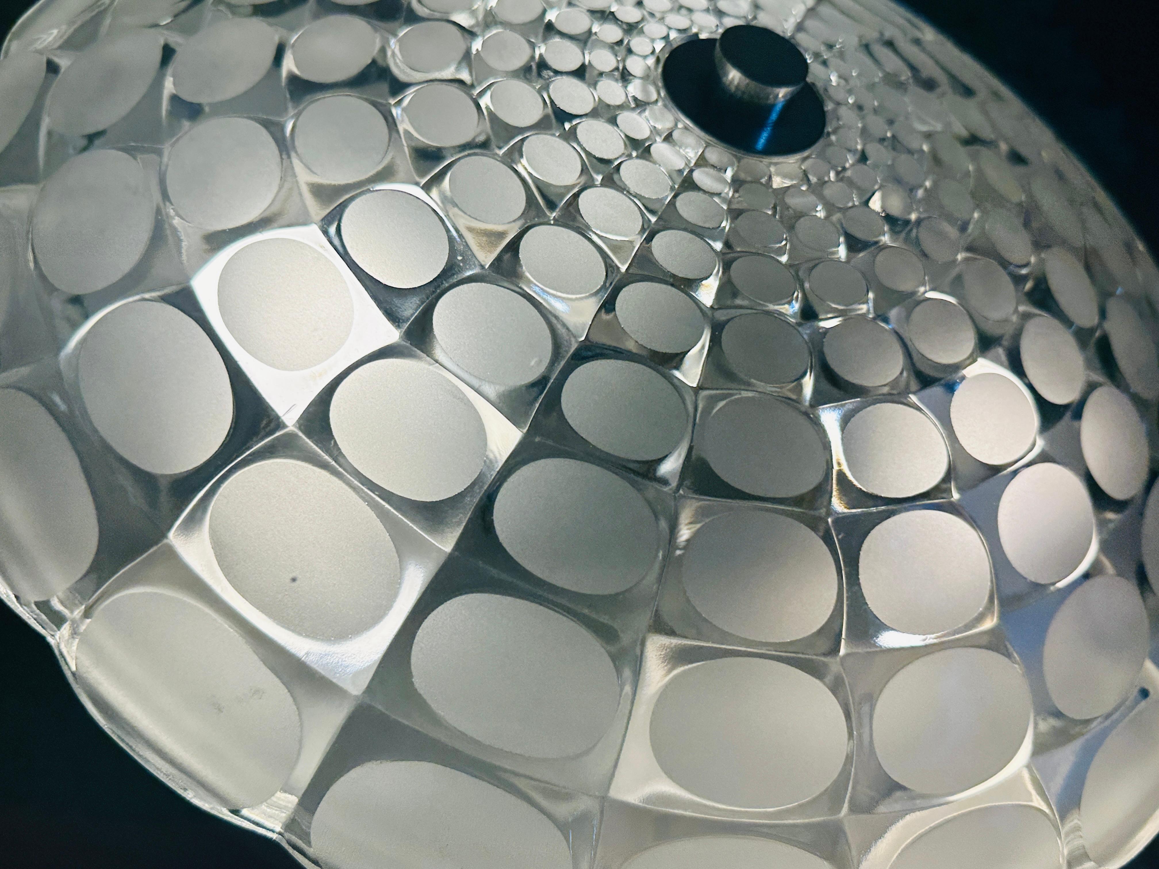 Large 1970s German Peill & Putzler Flush Mount Glass & Aluminium Ceiling Light en vente 2