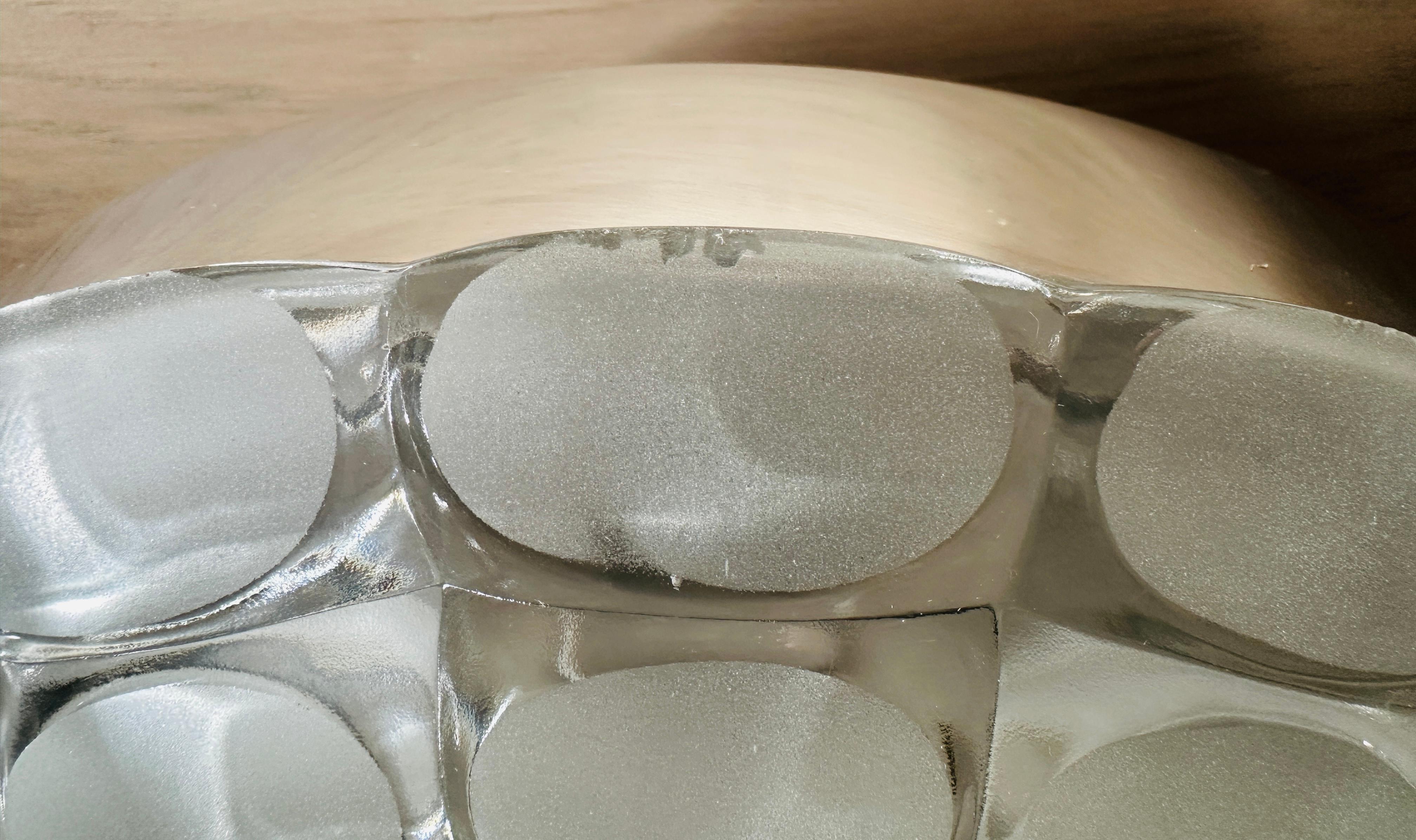 Large 1970s German Peill & Putzler Flush Mount Glass & Aluminium Ceiling Light en vente 10