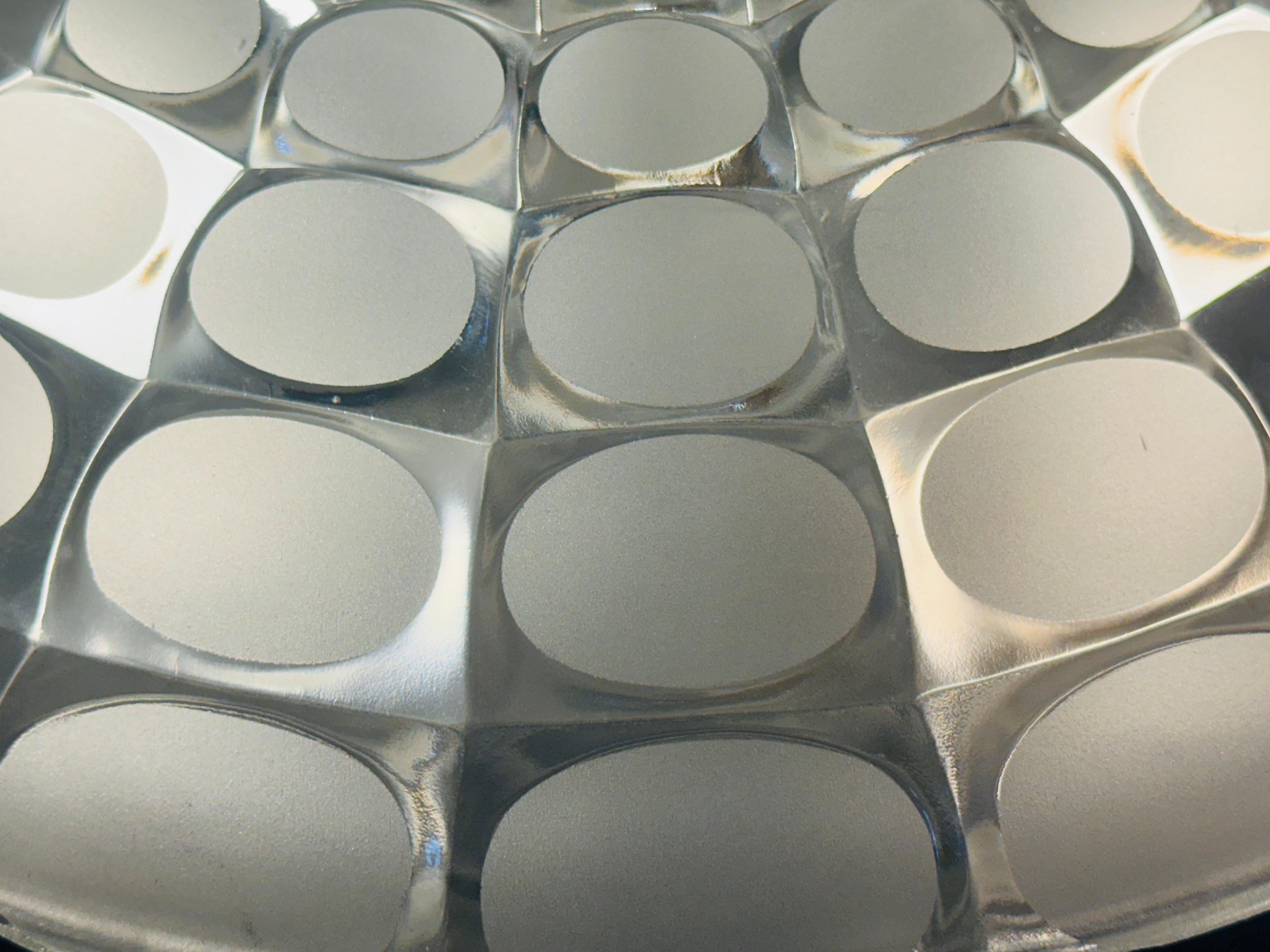Large 1970s German Peill & Putzler Flush Mount Glass & Aluminium Ceiling Light en vente 1