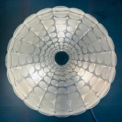 Large 1970s German Peill & Putzler Flush Mount Glass & Aluminium Ceiling Light