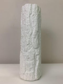 Large 1970s German Porcelain Bark White Bisque Vase Made by Bareuther Waldsassen