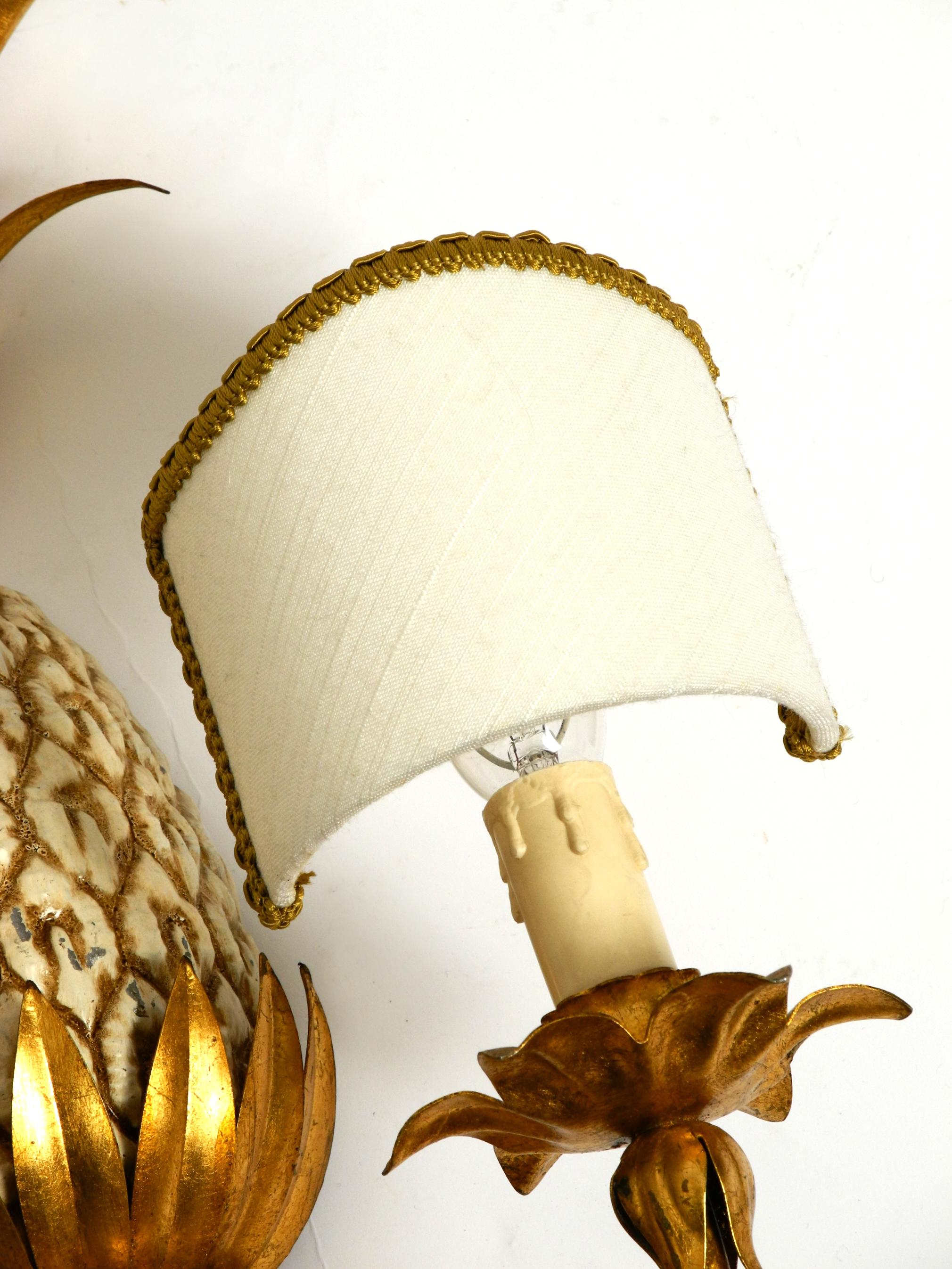 Große vergoldete Ananas Florentine Wandleuchte von Charles Maison Jansen aus den 1970er Jahren 9