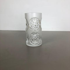 Large 1970s Hand Blown "Brutalist" Glass Vase by Peill and Putzler, Germany