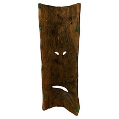Large 1970's Hand Carved Tiki tribal Wood Mask Mid Century
