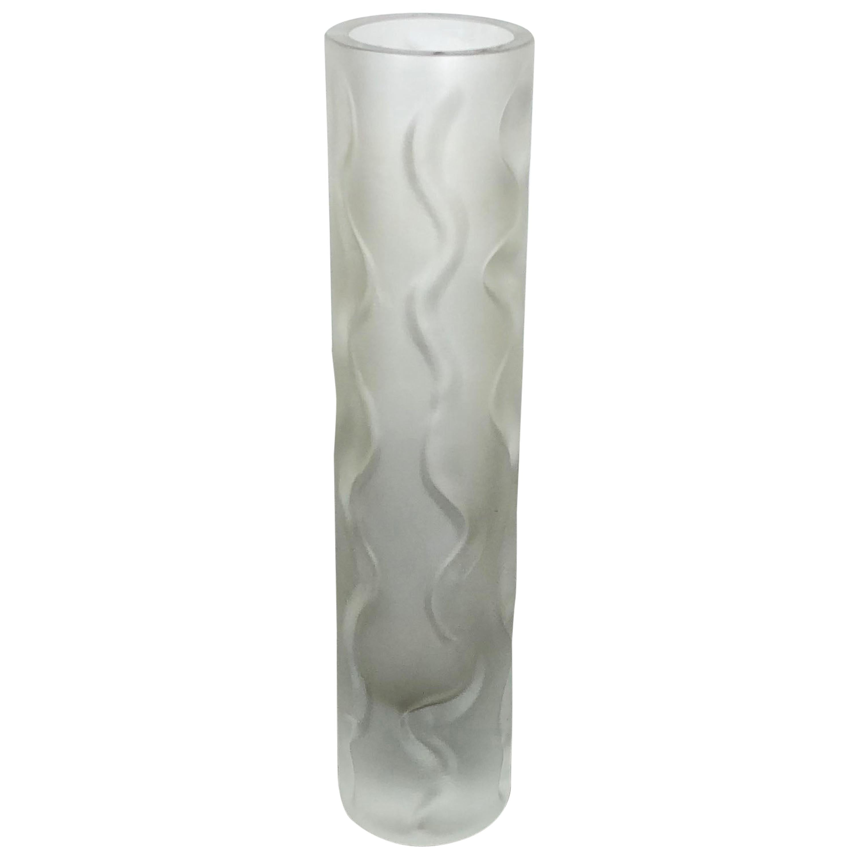 Large 1970s Hand Blown "Brutalist" Glass Vase by Peill and Putzler, Germany For Sale