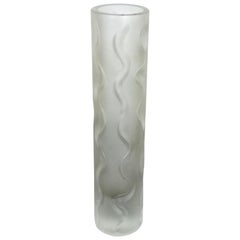 Large 1970s Hand Blown "Brutalist" Glass Vase by Peill and Putzler, Germany