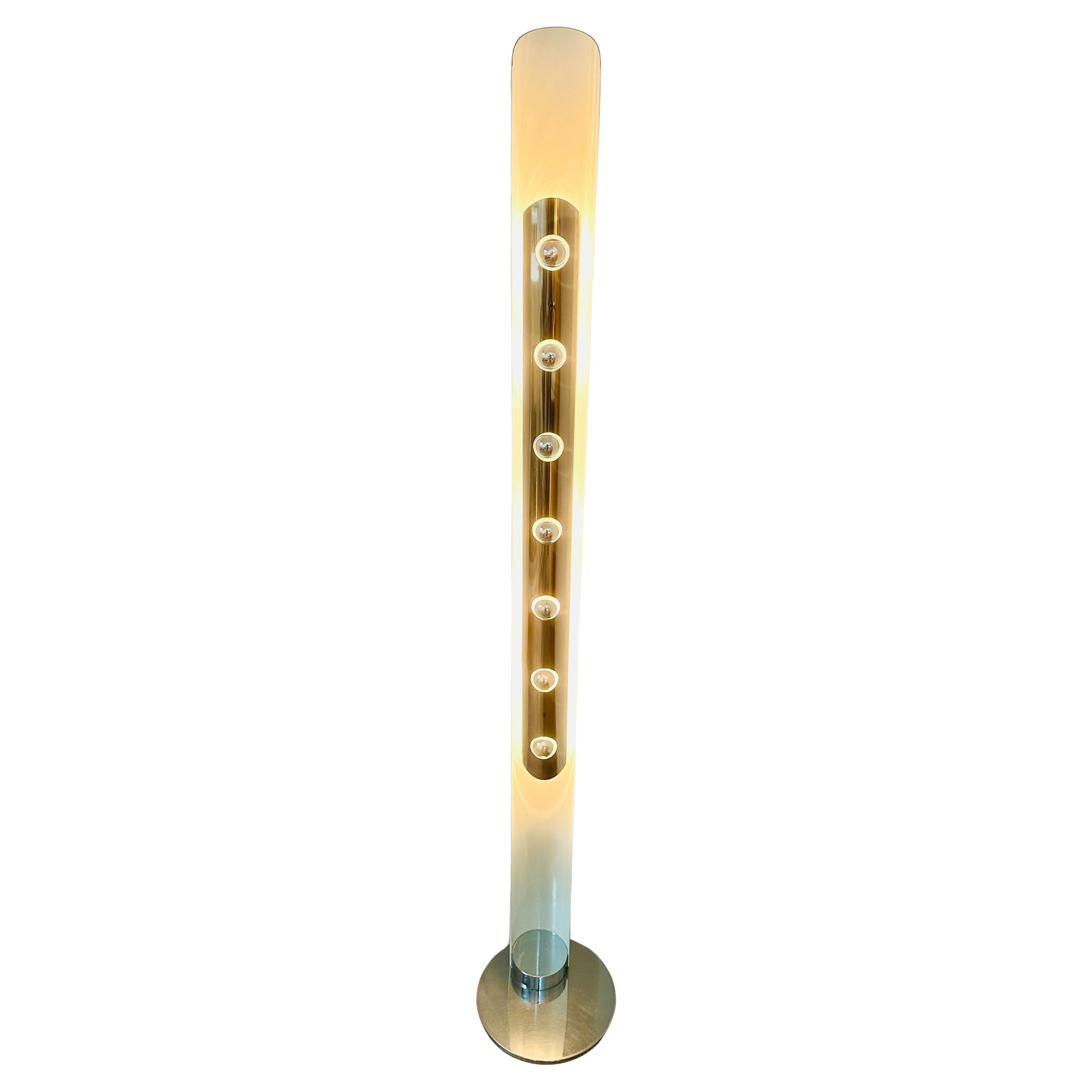 Grand lampadaire italien 7 lumières Enrico Tronconi pour Tronconi Totem des années 1970 en vente