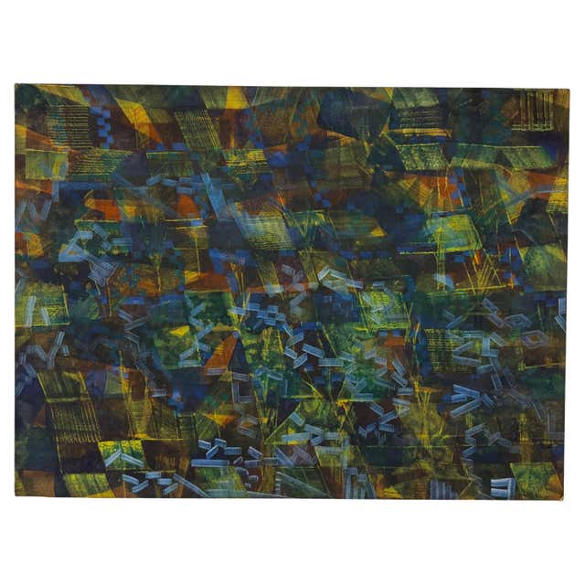 Stephen Thomas Rascoe Abstract Landscape Painting 1970s 'Sierra Madre ...