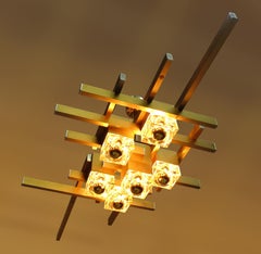 Large 1970s Italian Cubic Chandelier Or Wall Fixture by Gaetano Sciolari