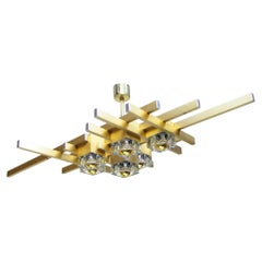 Large 1970s Italian Cubic Chandelier Or Wall Fixture by Gaetano Sciolari