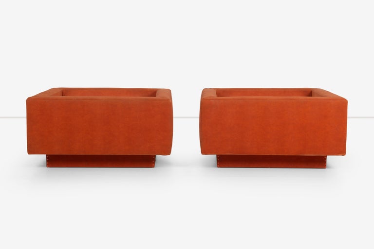 Large 1970's Leather End Tables with Mirrored Tops For Sale at 1stDibs