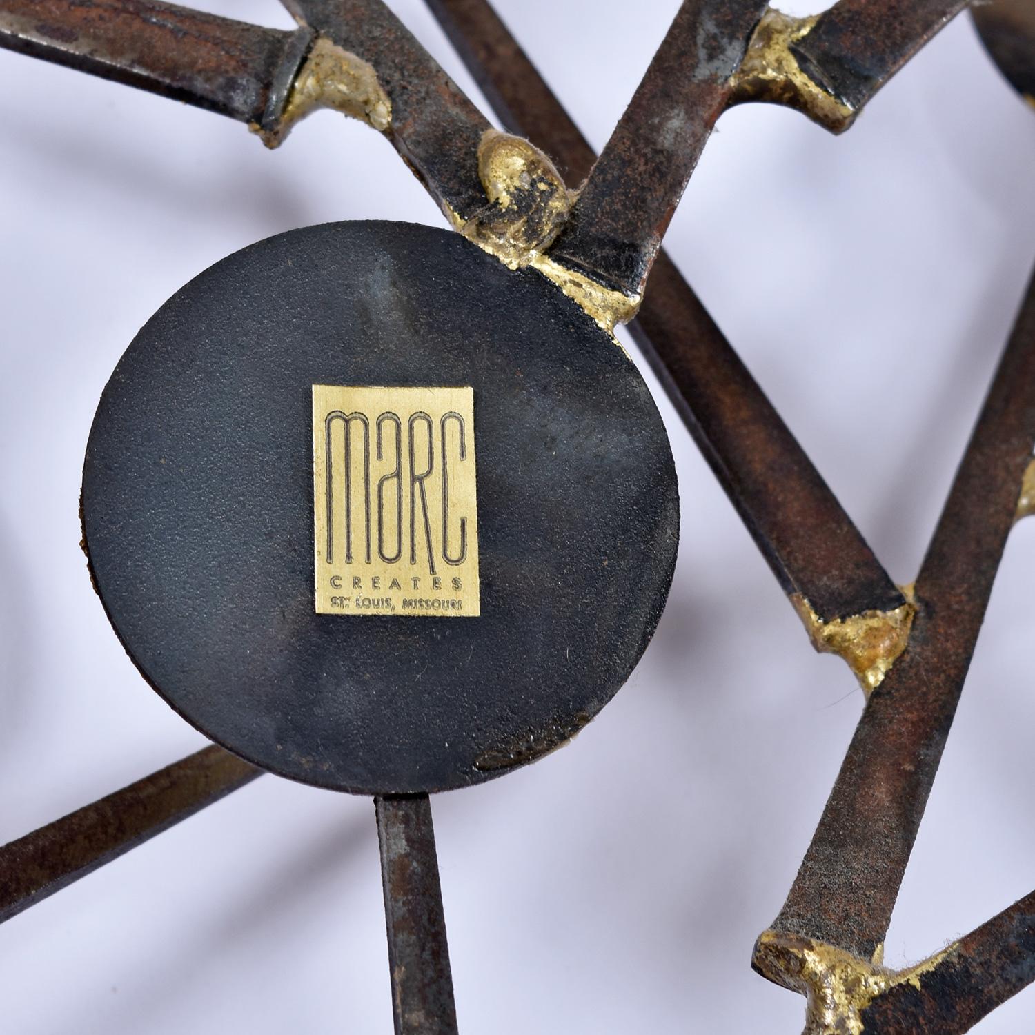 Large 1980's Marc Creates Brutalist Torch Cut Metal Nail Tree Sculpture For Sale 2