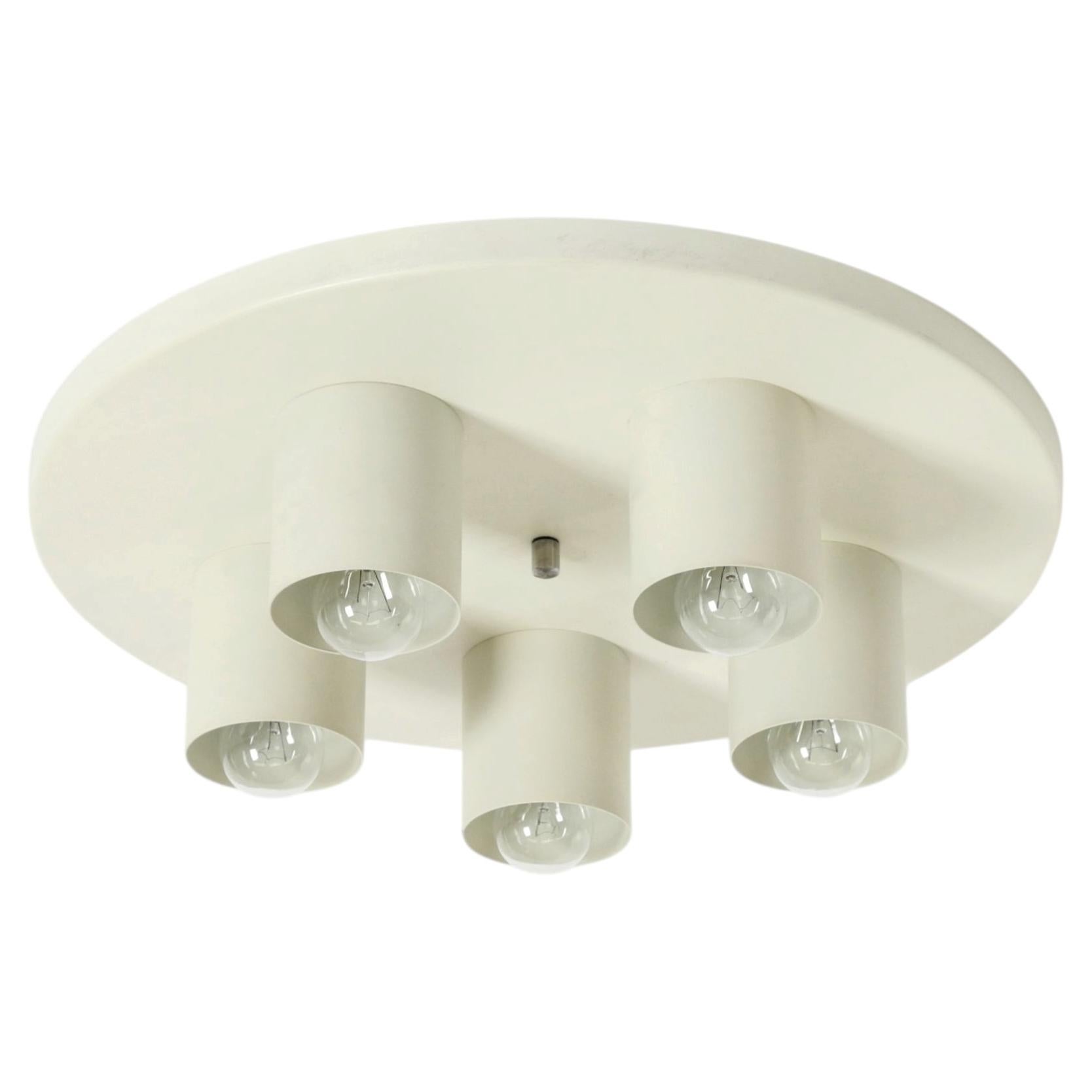 Large 1970s metal Space Age Brutalist ceiling or wall light by "Beisl Leuchte"