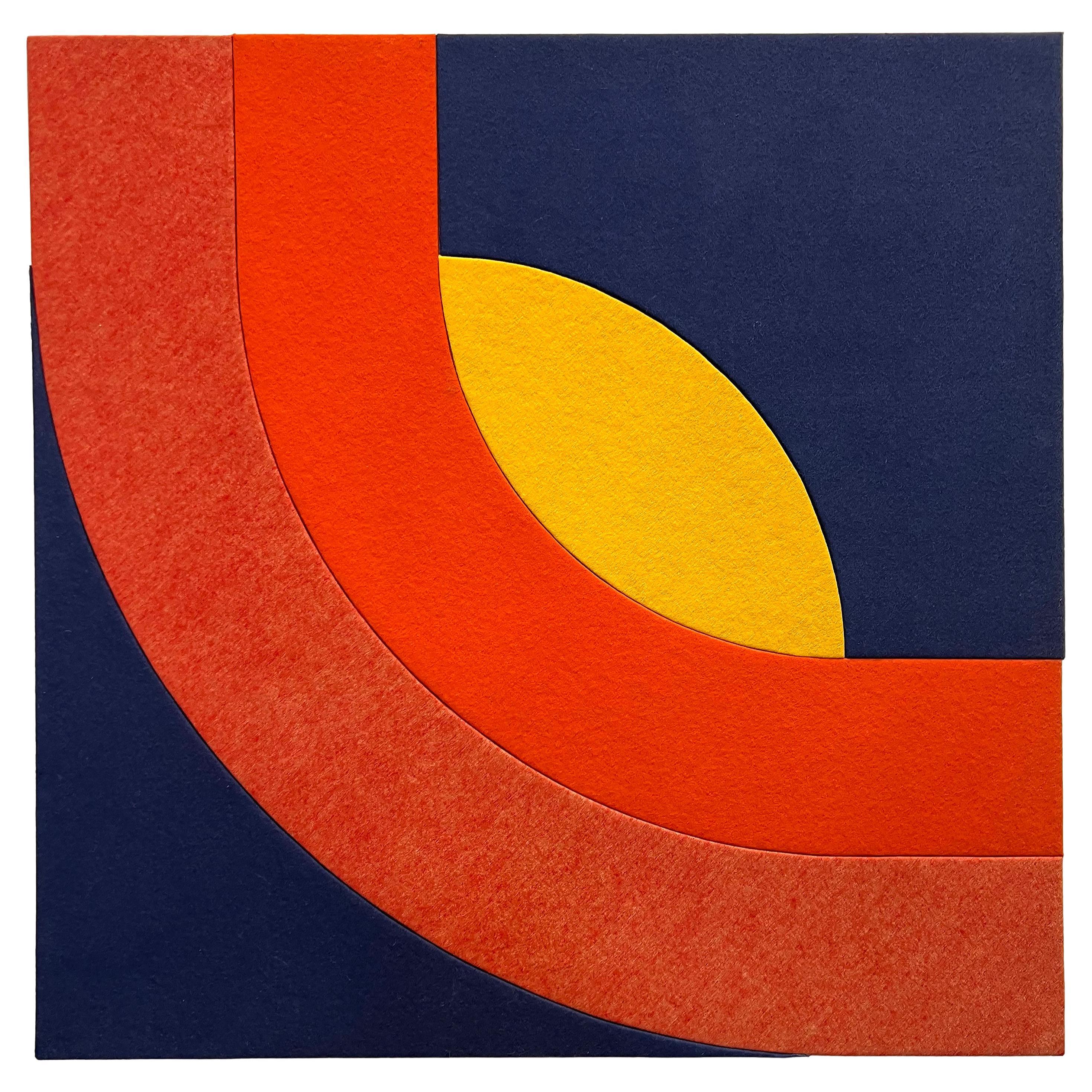 Grande appendiabiti da parete in tessuto Mod Op Art degli anni '70 firmato Fabregas '74