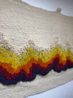 Großer 1970er Jahre moderner handgewebter Wollteppich, abstraktes Design, Vintage