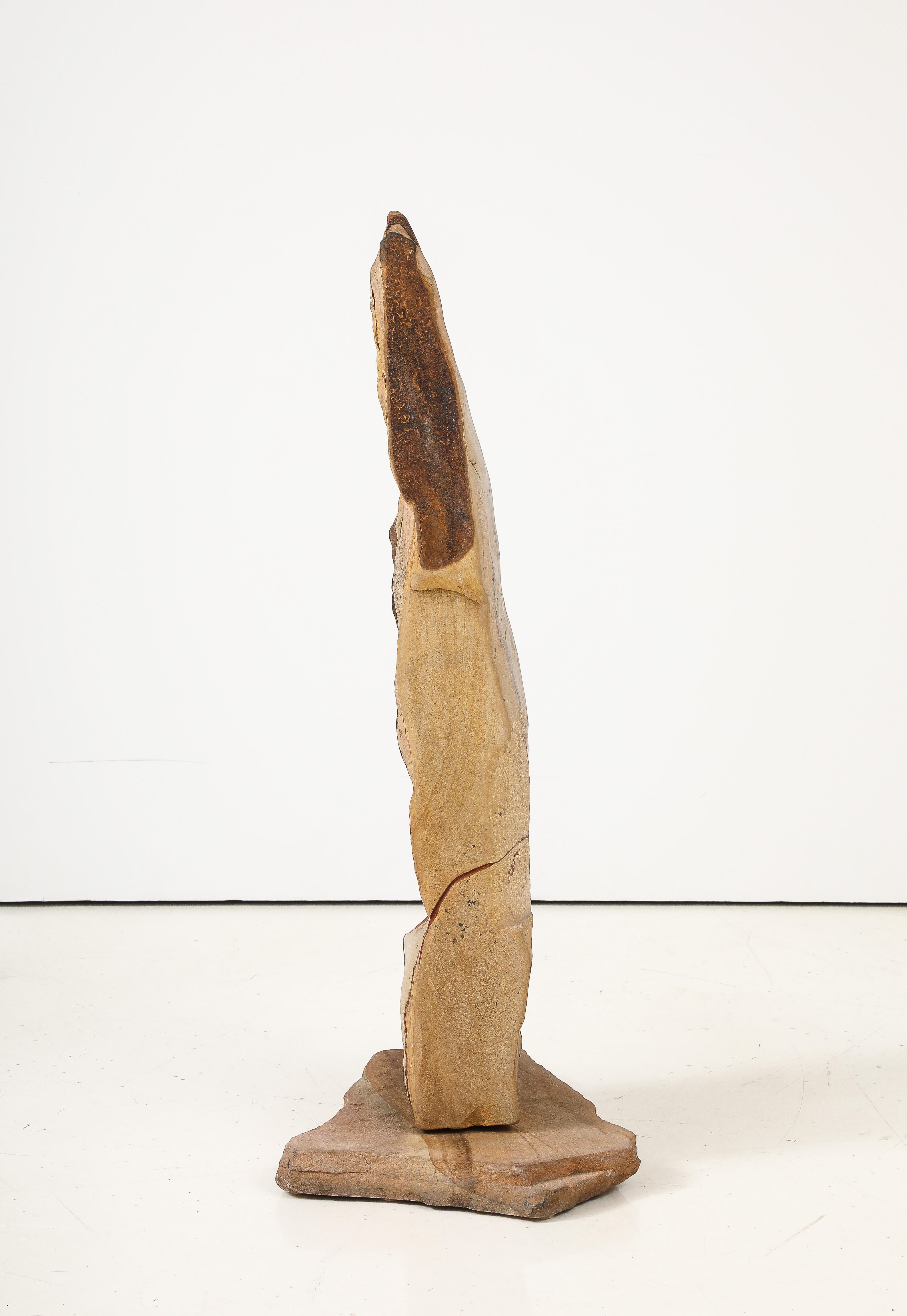Large 1970's Modernist Stone Abstract Sculpture Signed For Sale 4