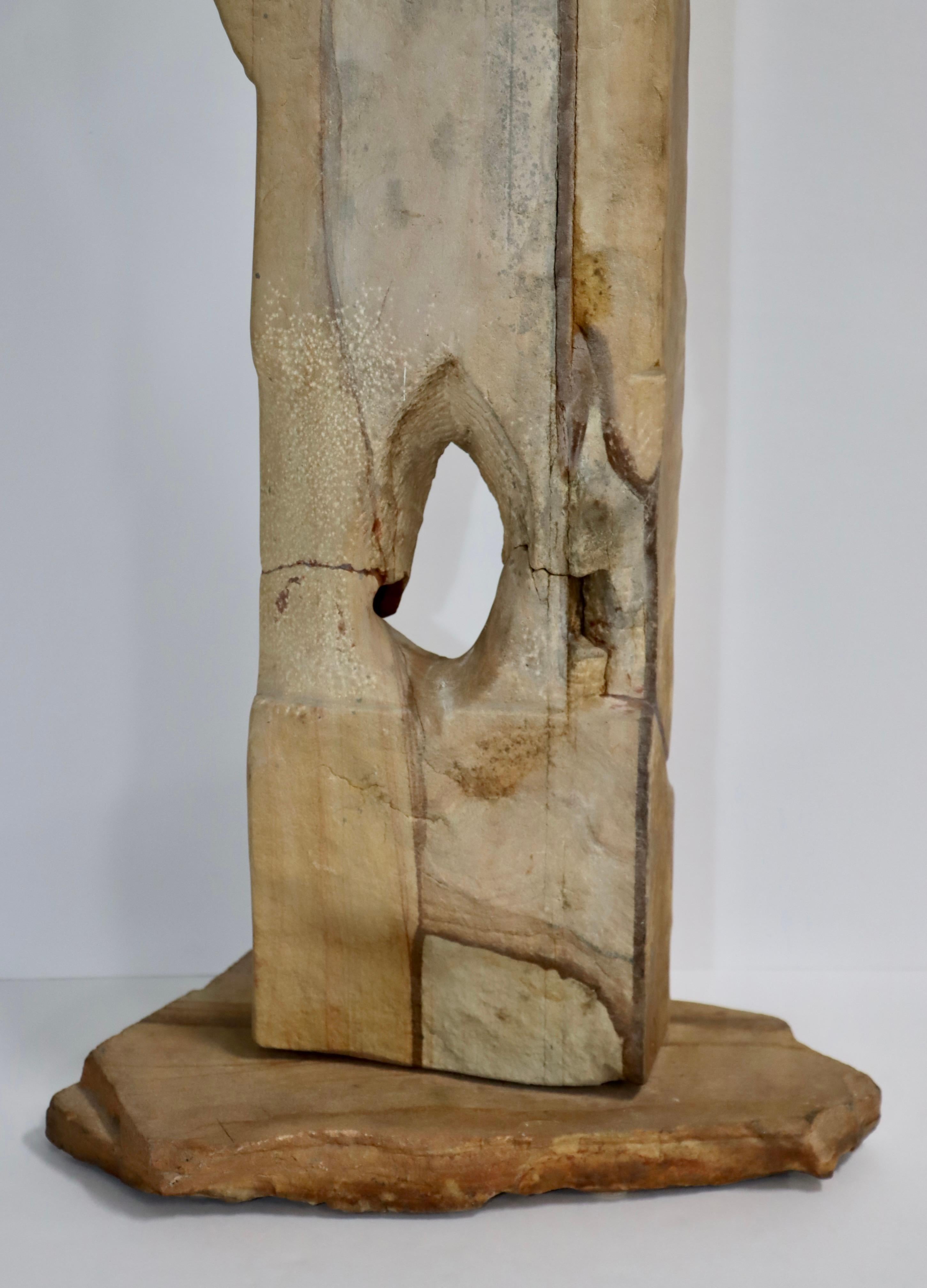 Large 1970's Modernist Stone Abstract Sculpture Signed  For Sale 7