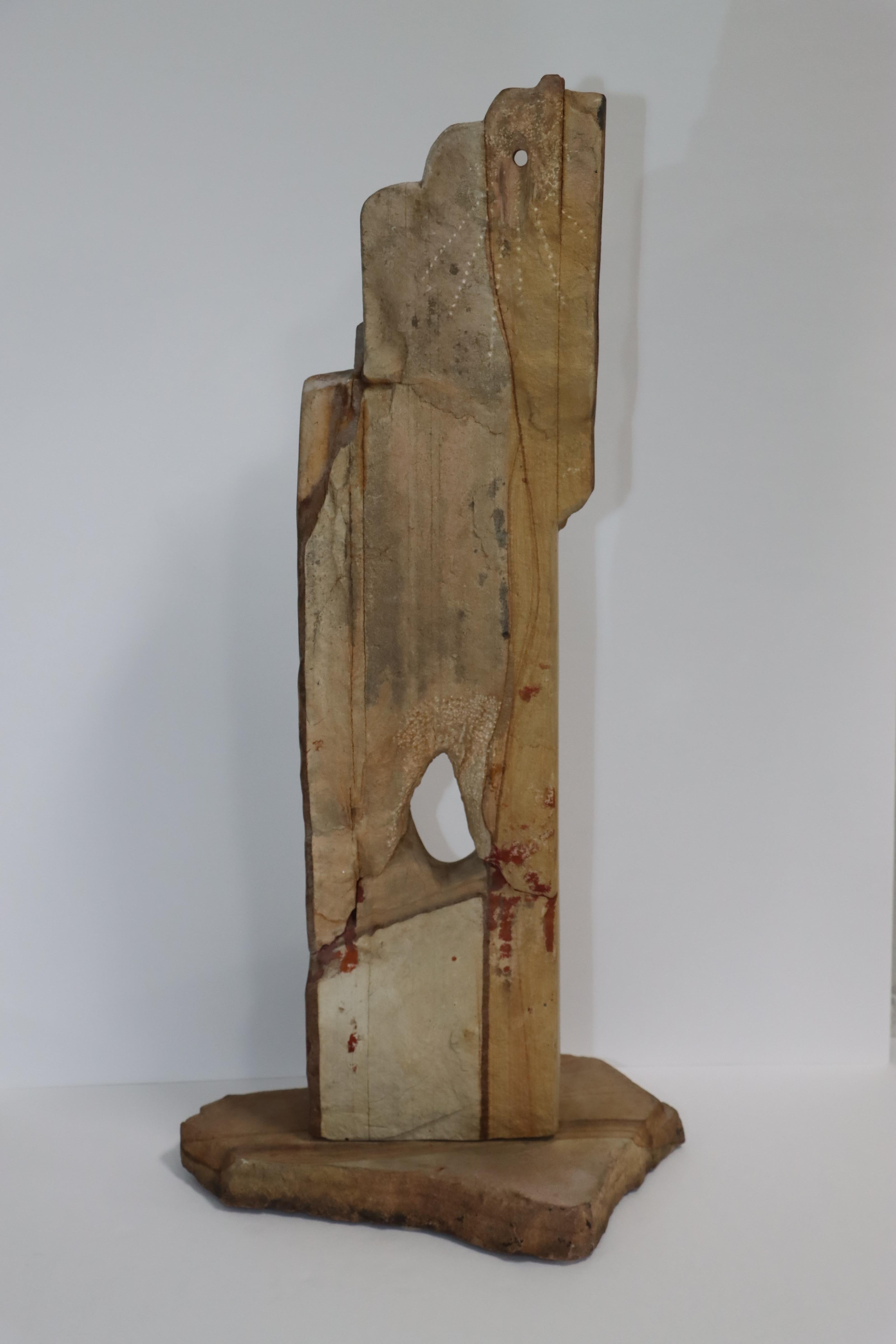 Large 1970's Modernist Stone Abstract Sculpture Signed  For Sale 12