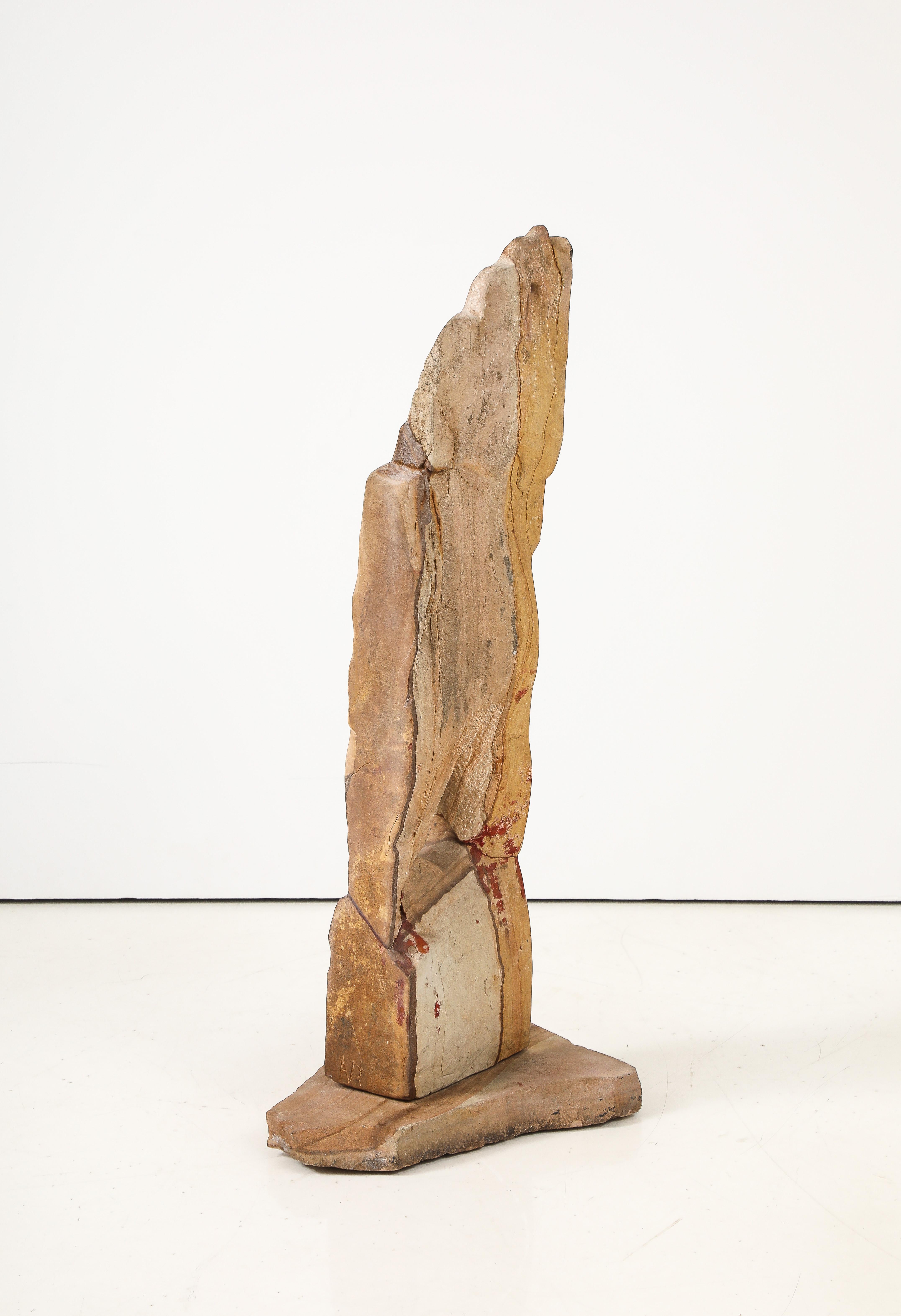 Mid-Century Modern Large 1970's Modernist Stone Abstract Sculpture Signed For Sale