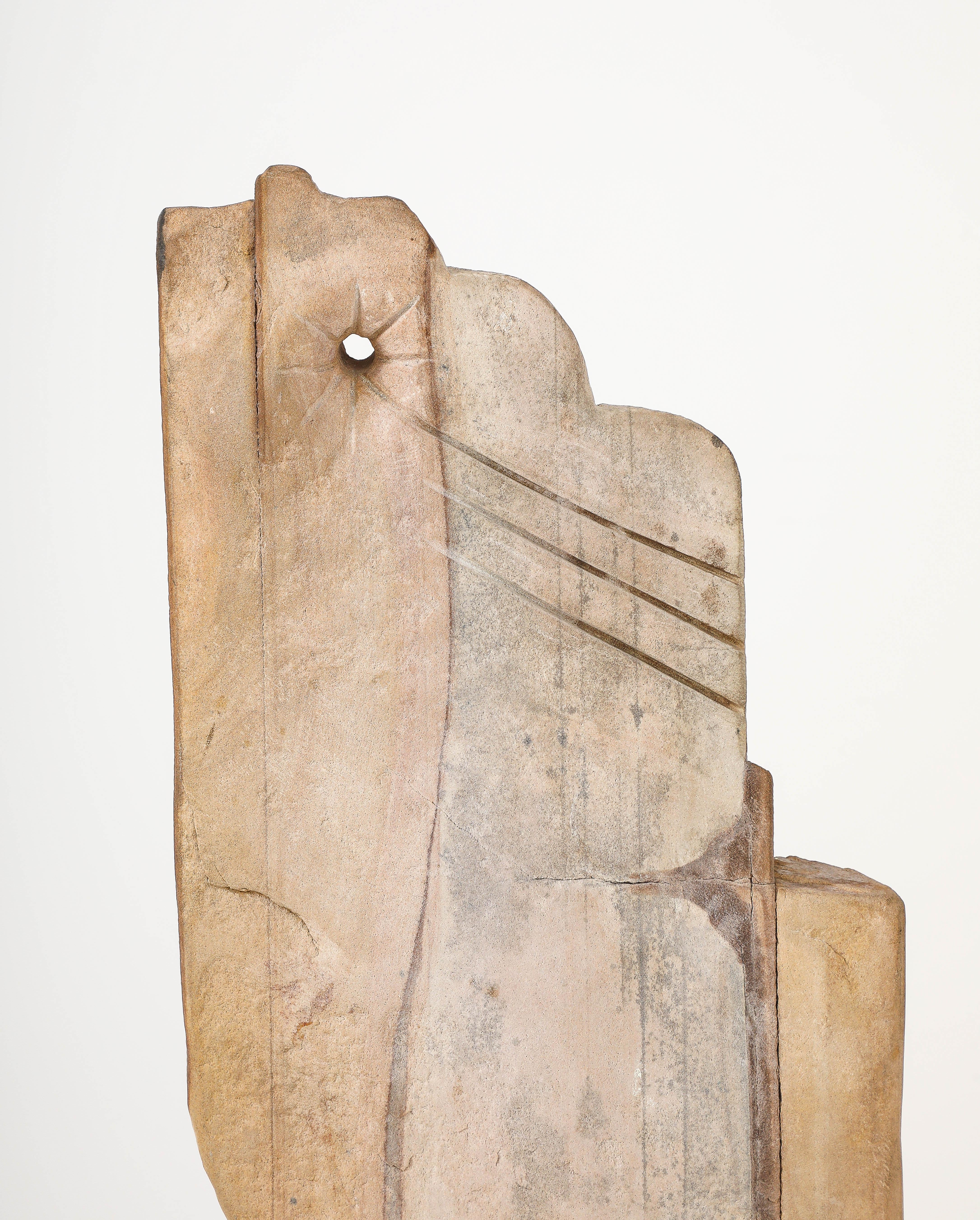 American Large 1970's Modernist Stone Abstract Sculpture Signed For Sale