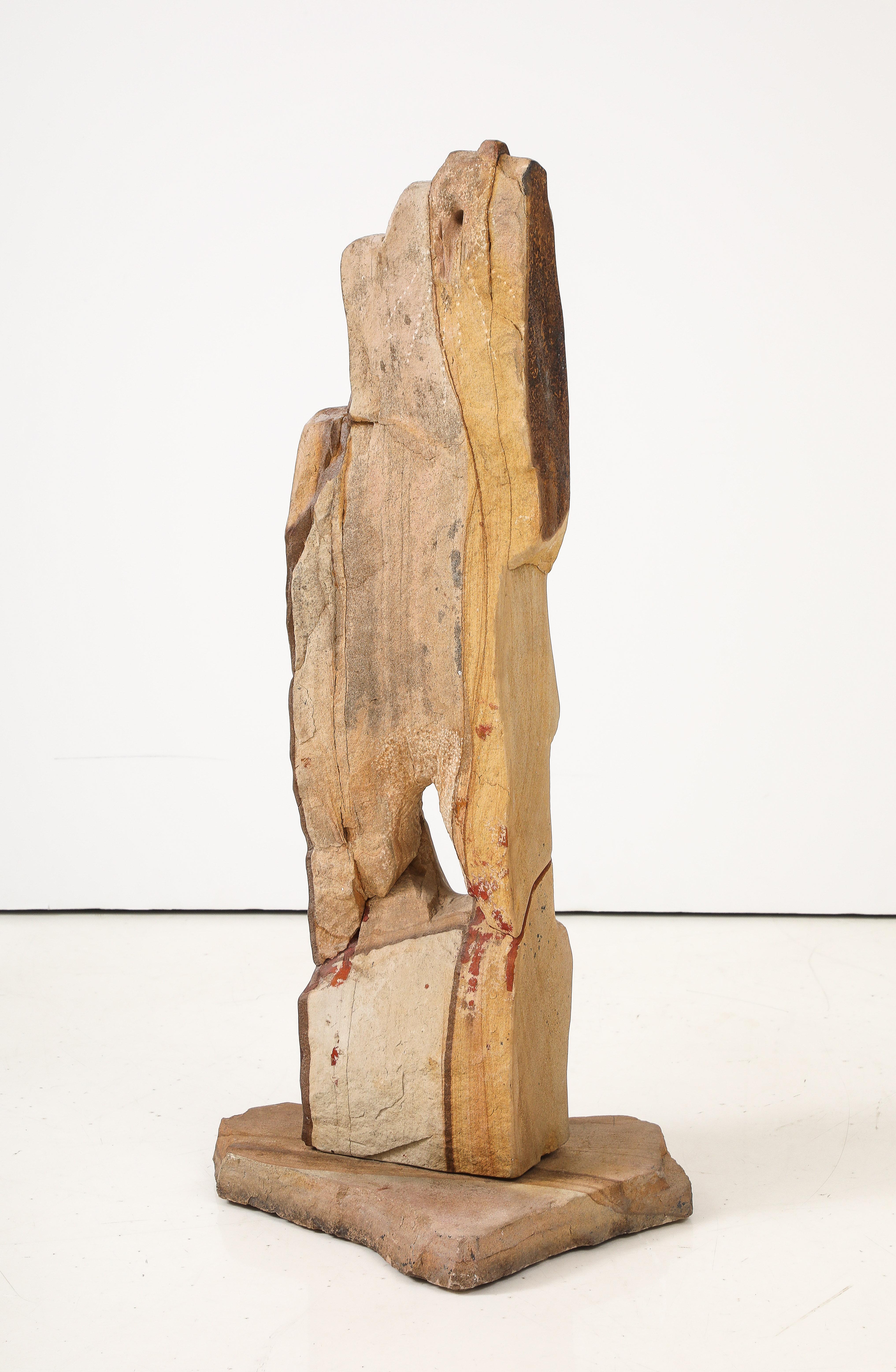 Late 20th Century Large 1970's Modernist Stone Abstract Sculpture Signed For Sale
