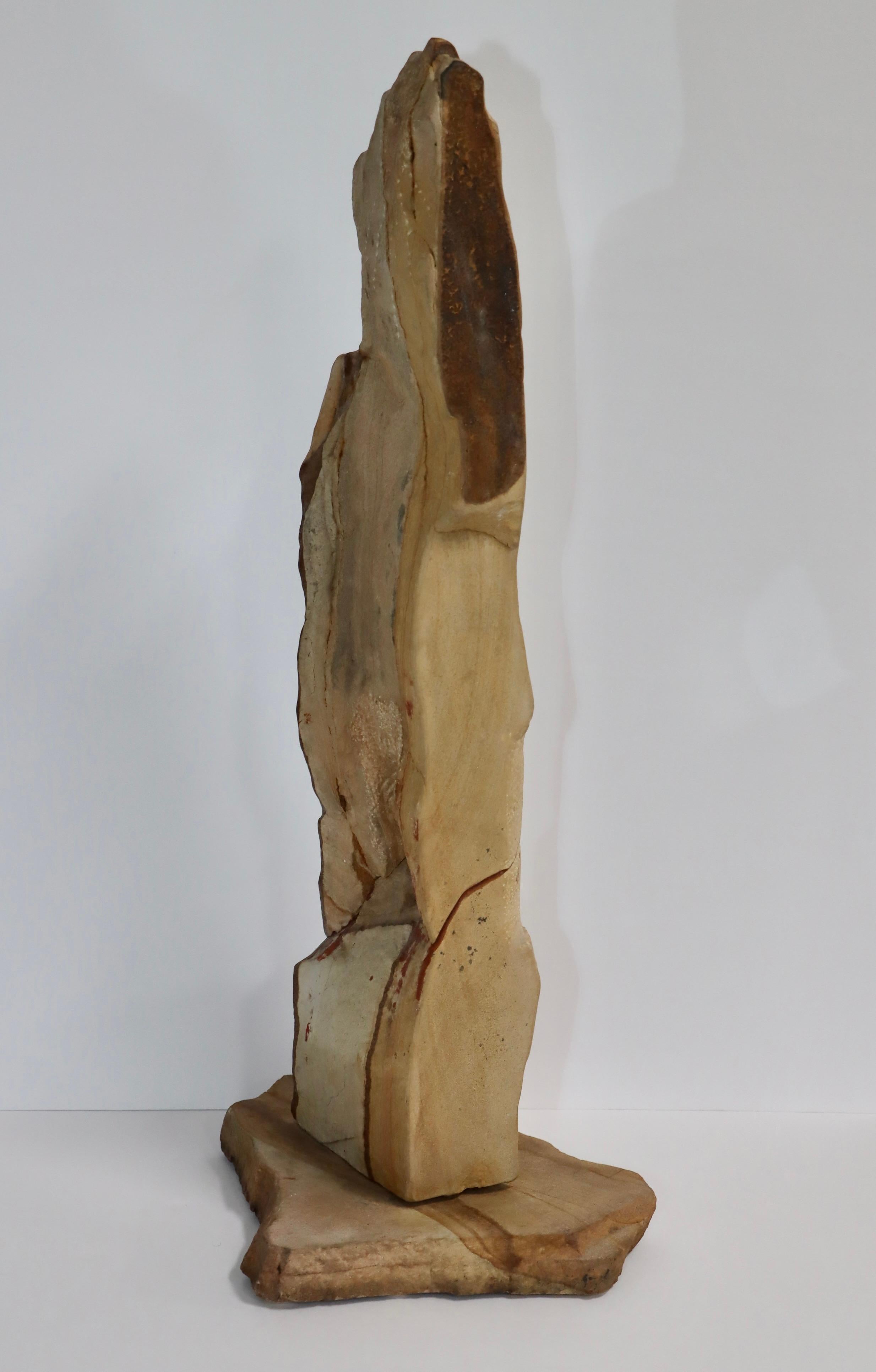 Large 1970's Modernist Stone Abstract Sculpture Signed  For Sale 2