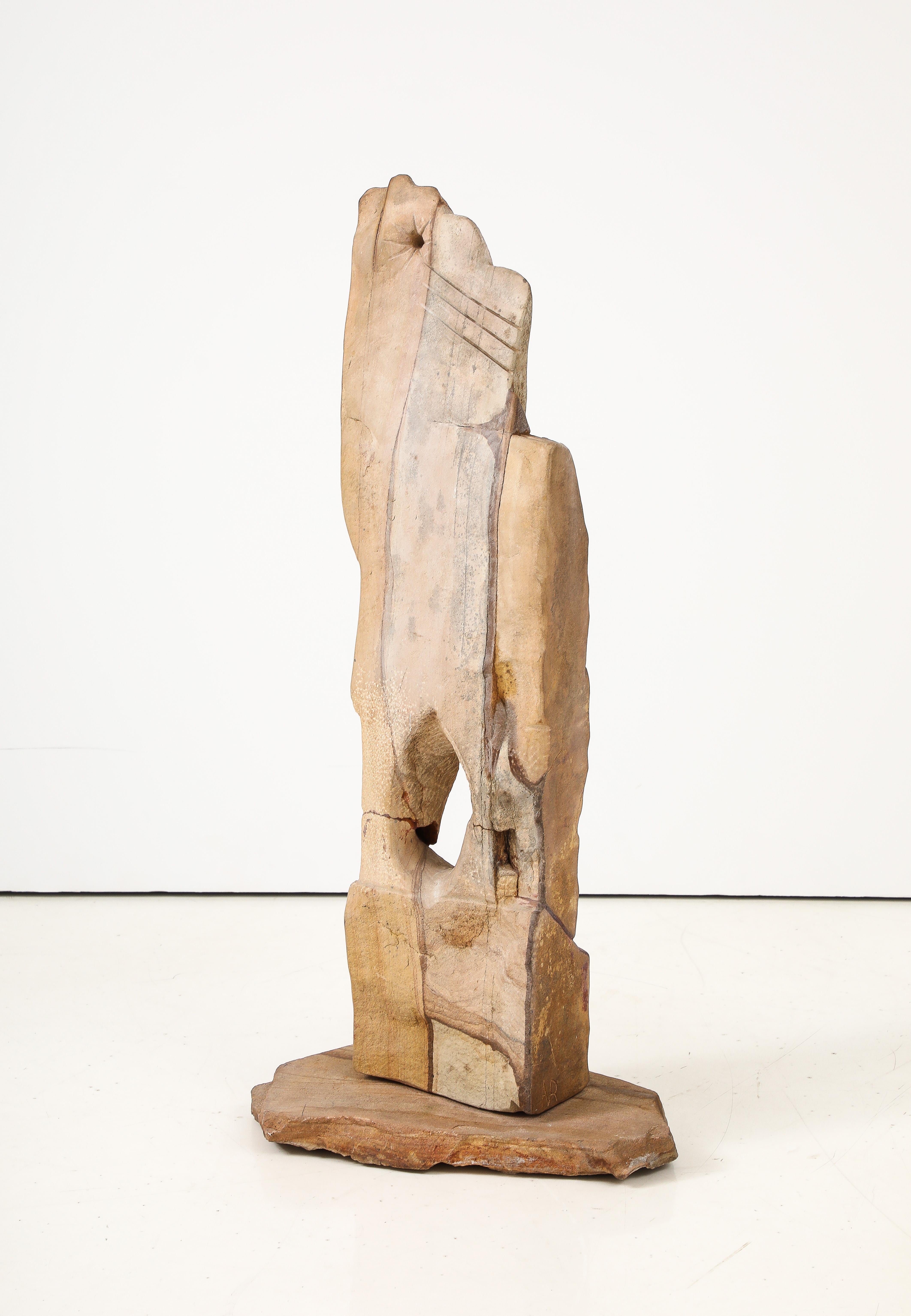 Large 1970's Modernist Stone Abstract Sculpture Signed For Sale 2