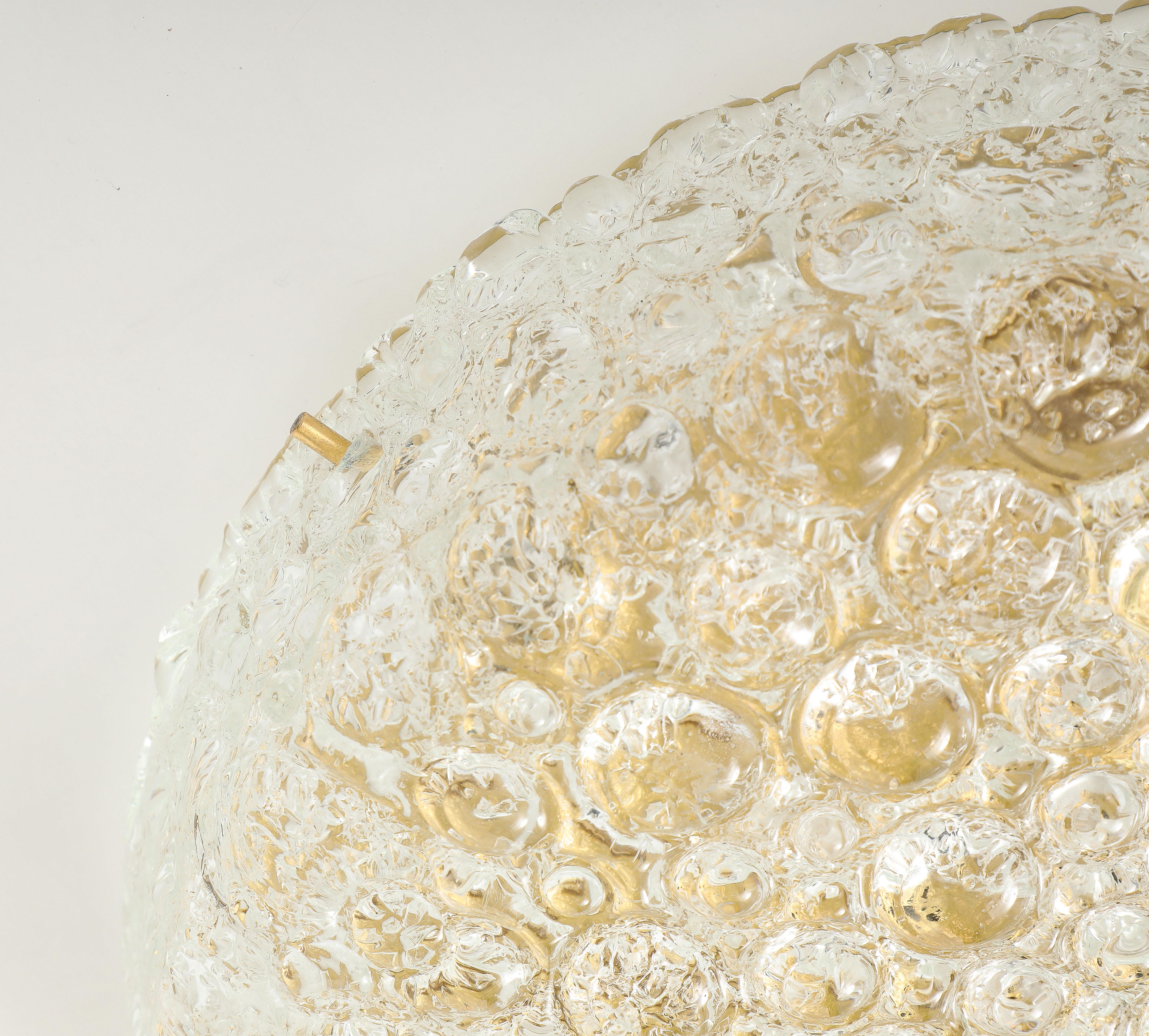 Large 1970's Murano Glass Flush Mount / Ceiling Fixture by Hillebrand For Sale 3