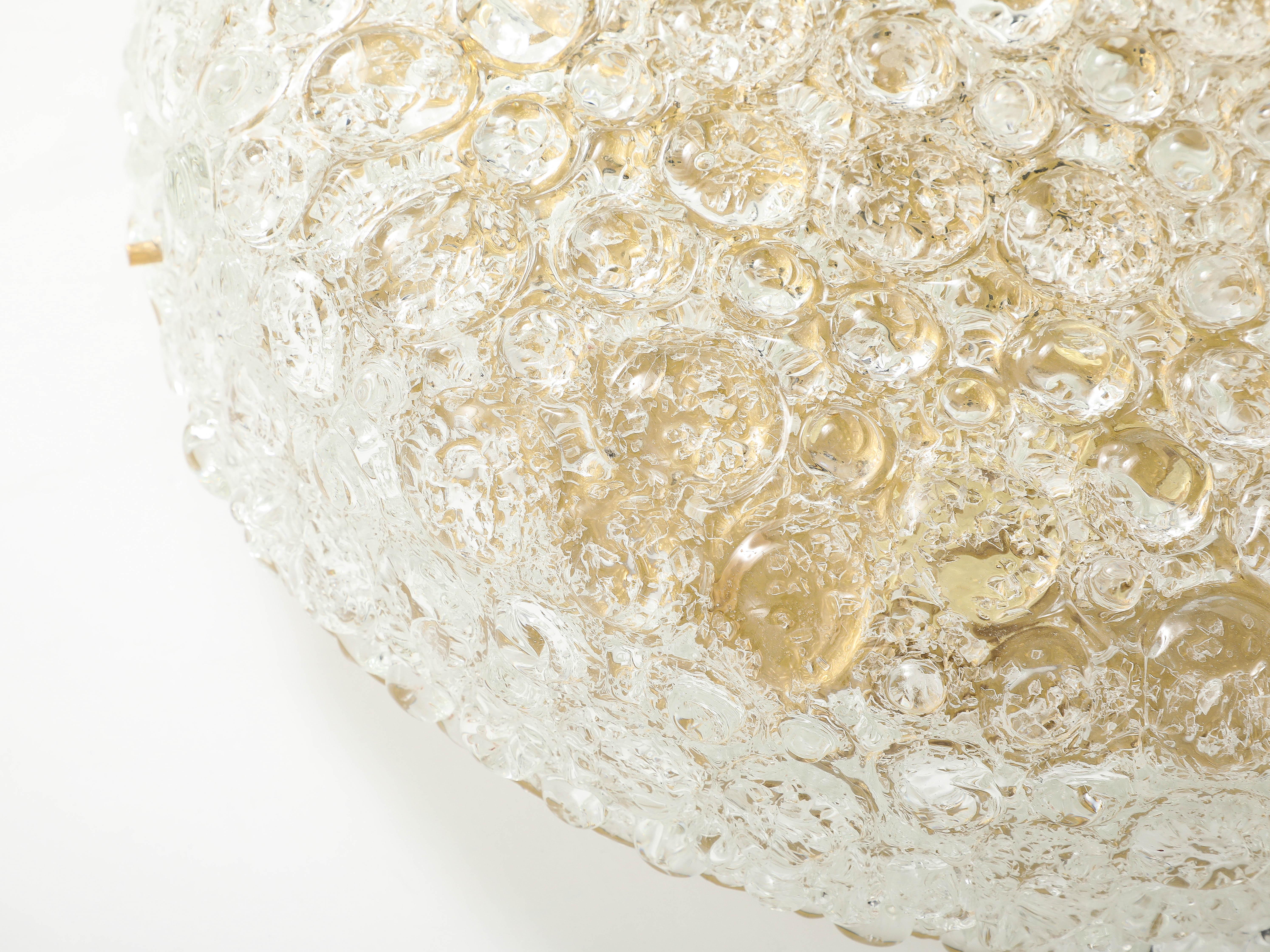 Large 1970's Murano Glass Flush Mount / Ceiling Fixture by Hillebrand For Sale 4