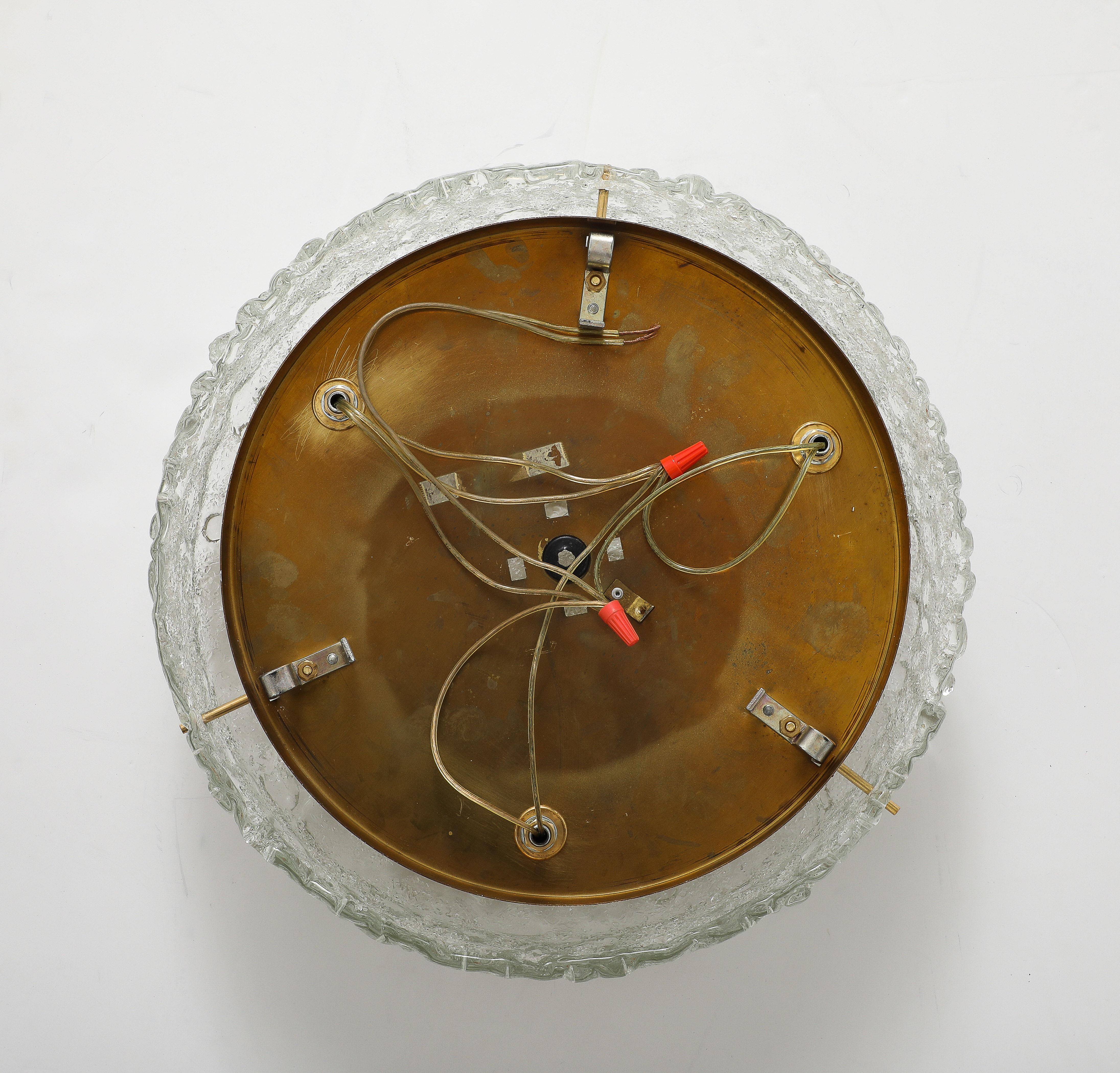 Large 1970's Murano Glass Flush Mount / Ceiling Fixture by Hillebrand For Sale 5