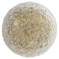 Large 1970's Murano Glass Flush Mount / Ceiling Fixture by Hillebrand