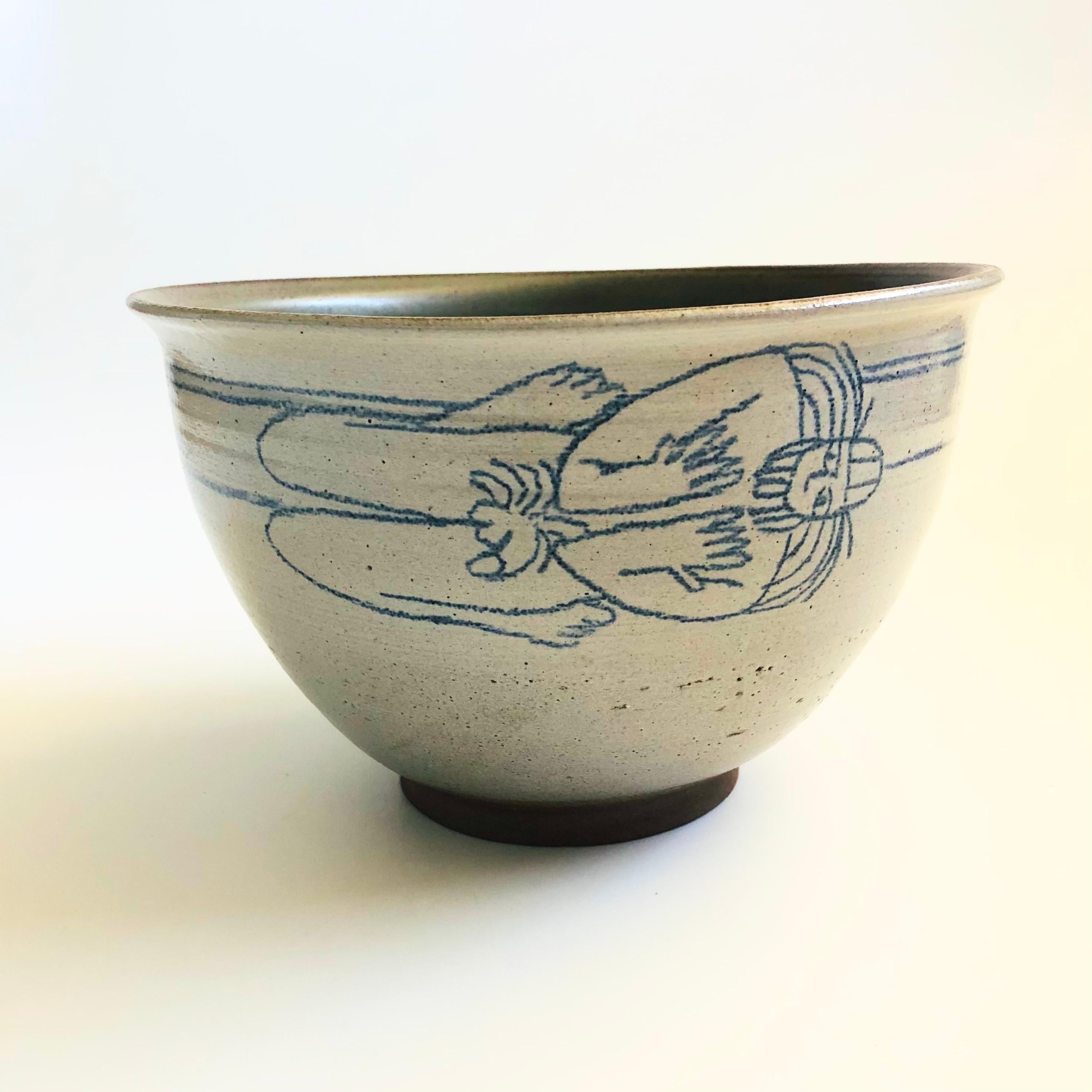 Large 1970s Nude Studio Pottery Bowl Bon état - En vente à Fairfield, CA
