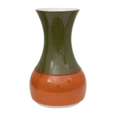 Large 1970s Orange and Green Ceramic Floor Vase by Thomas of Germany