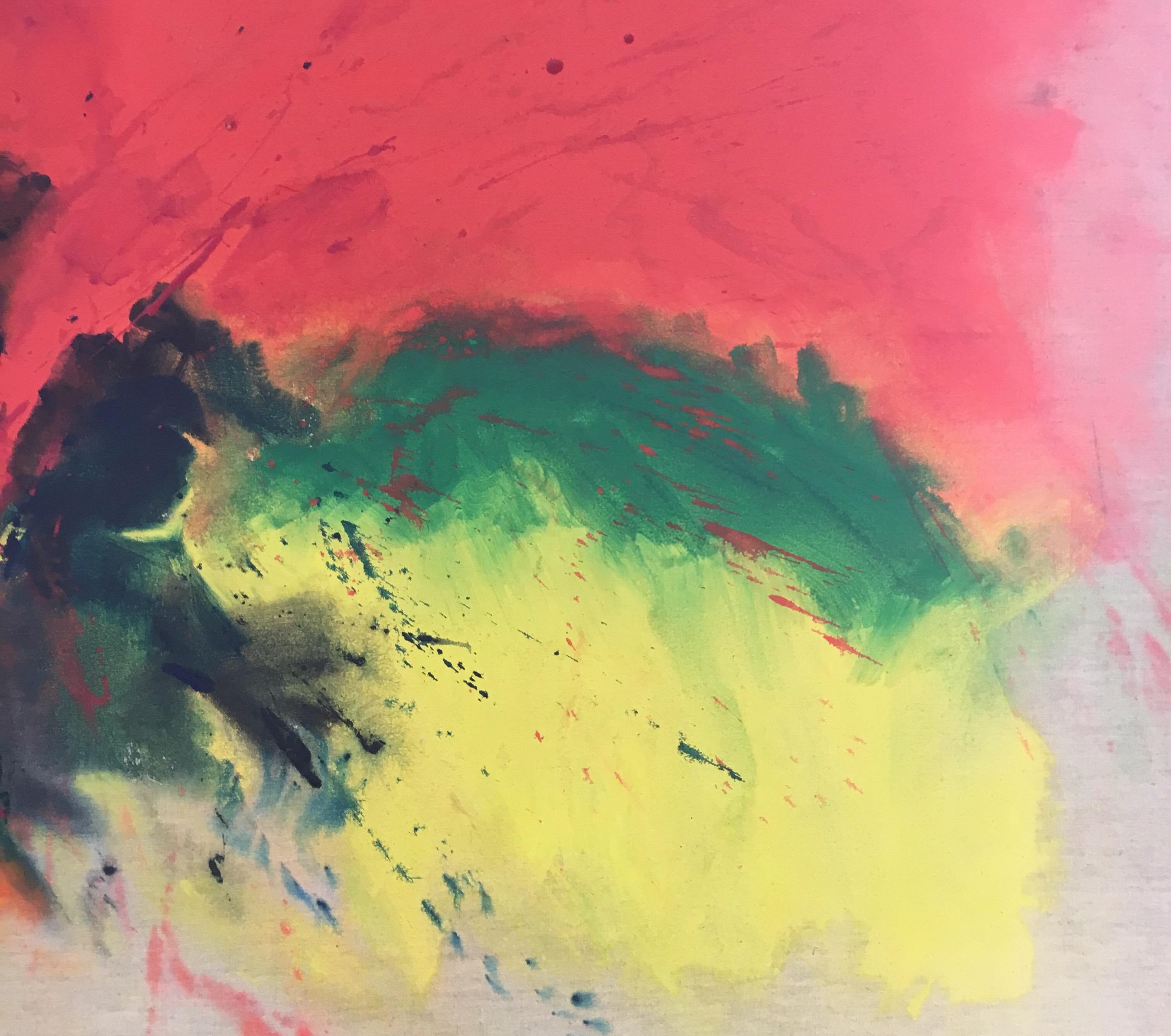 Late 20th Century Large 1970s Original Signed Rita Schwartz Abstract Painting
