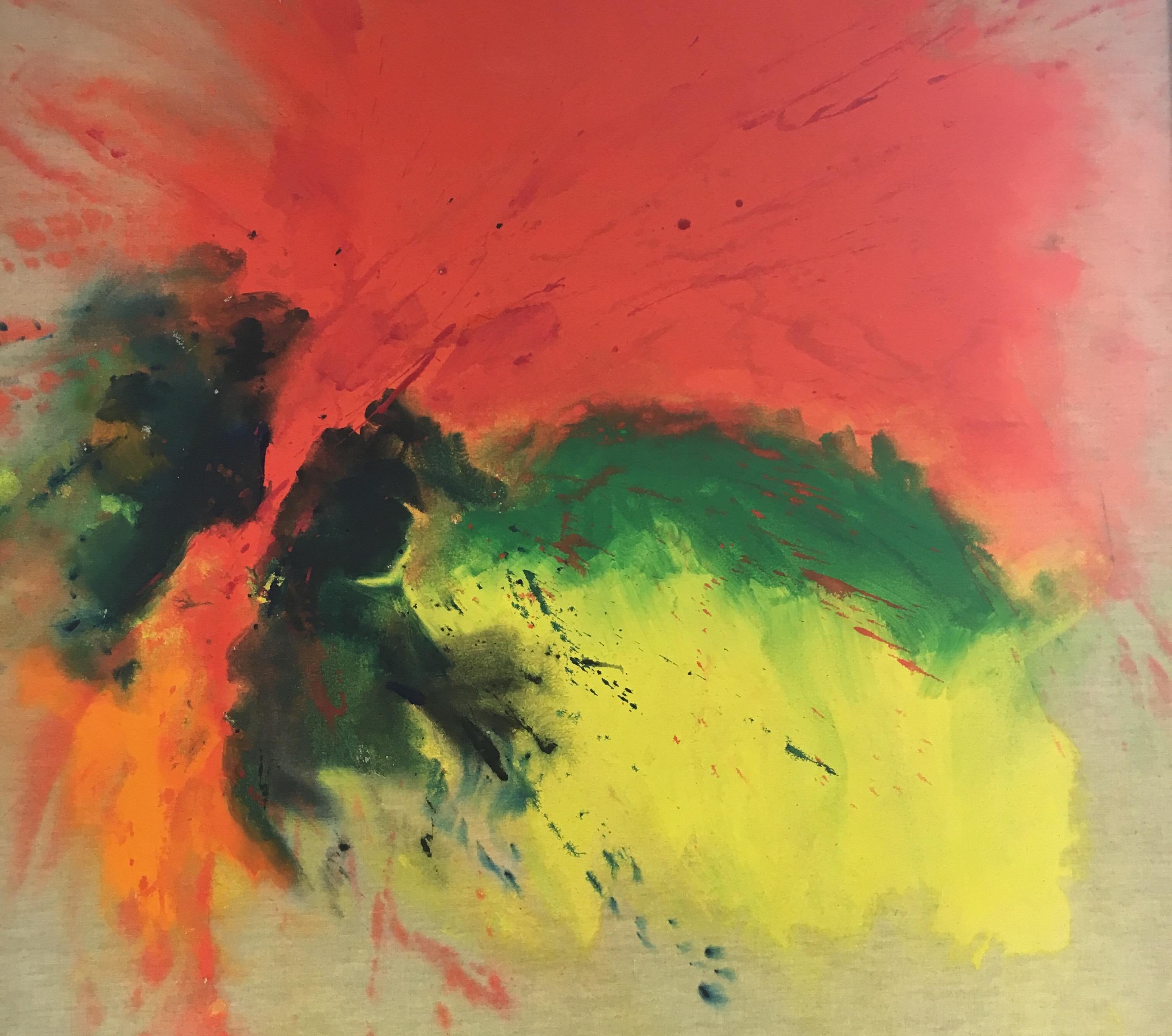 Large 1970s Original Signed Rita Schwartz Abstract Painting 2