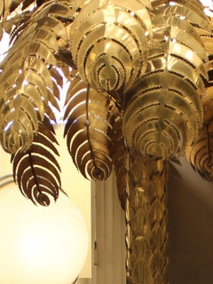 Grande lampada da terra a forma di palma degli anni '70 di Maison Jansen