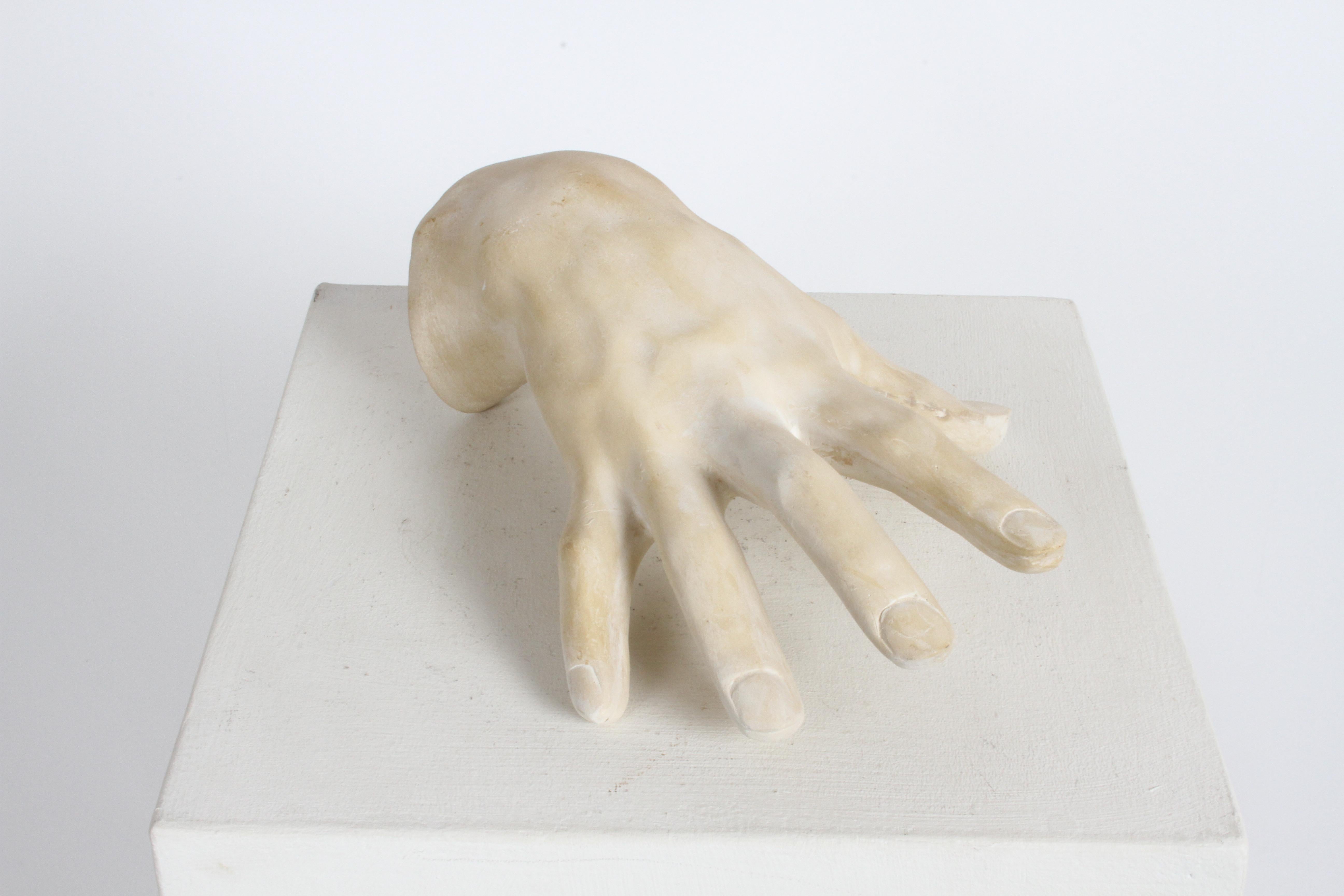 Large 1970s Plaster Artist Hand Study Table Sculpture, Style of John Dickinson For Sale 5