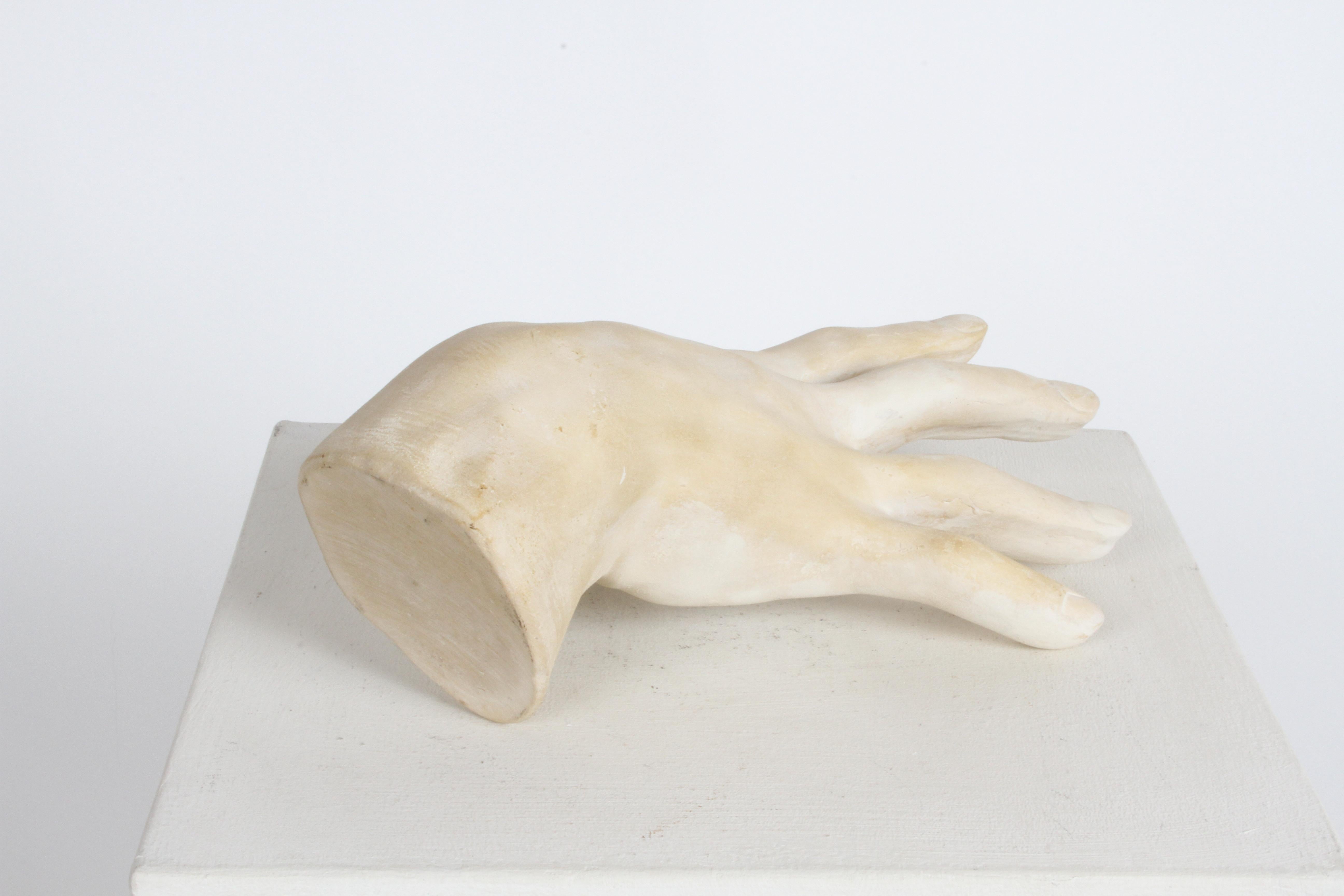 Large 1970s Plaster Artist Hand Study Table Sculpture, Style of John Dickinson For Sale 6